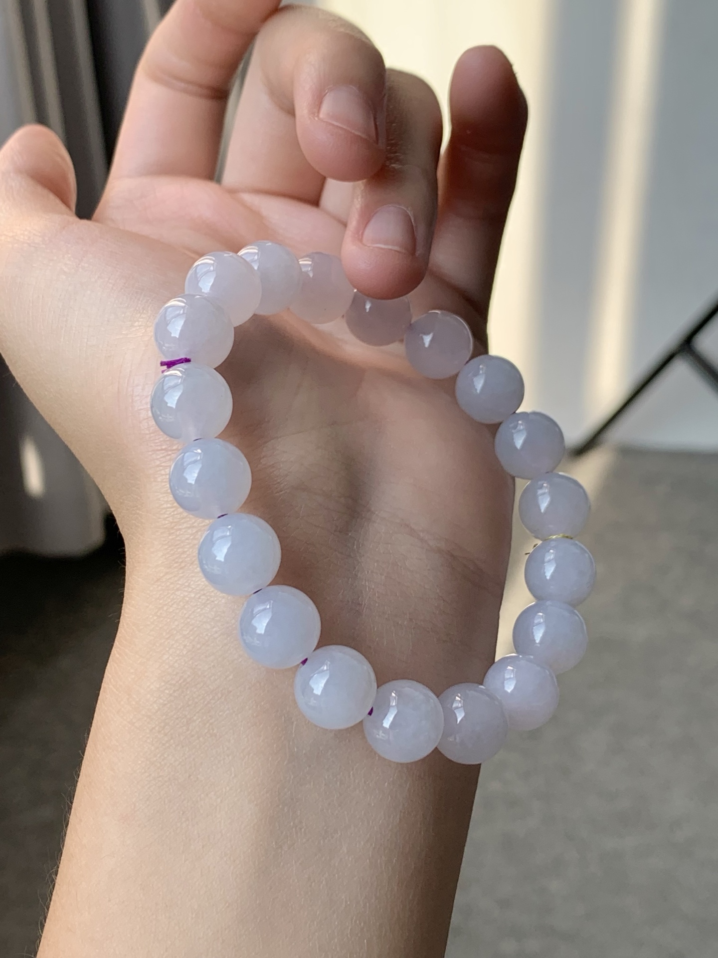 一口 没有折扣 冰胶紫底项链 淡淡糯紫 胶润细腻 尺寸9.8【1005L1-420】