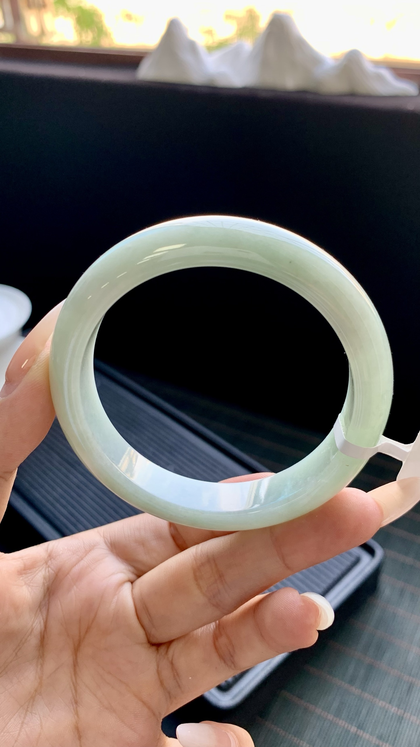 晴绿正圈手镯成品 HYY-2186 尺寸：55-12.5-8