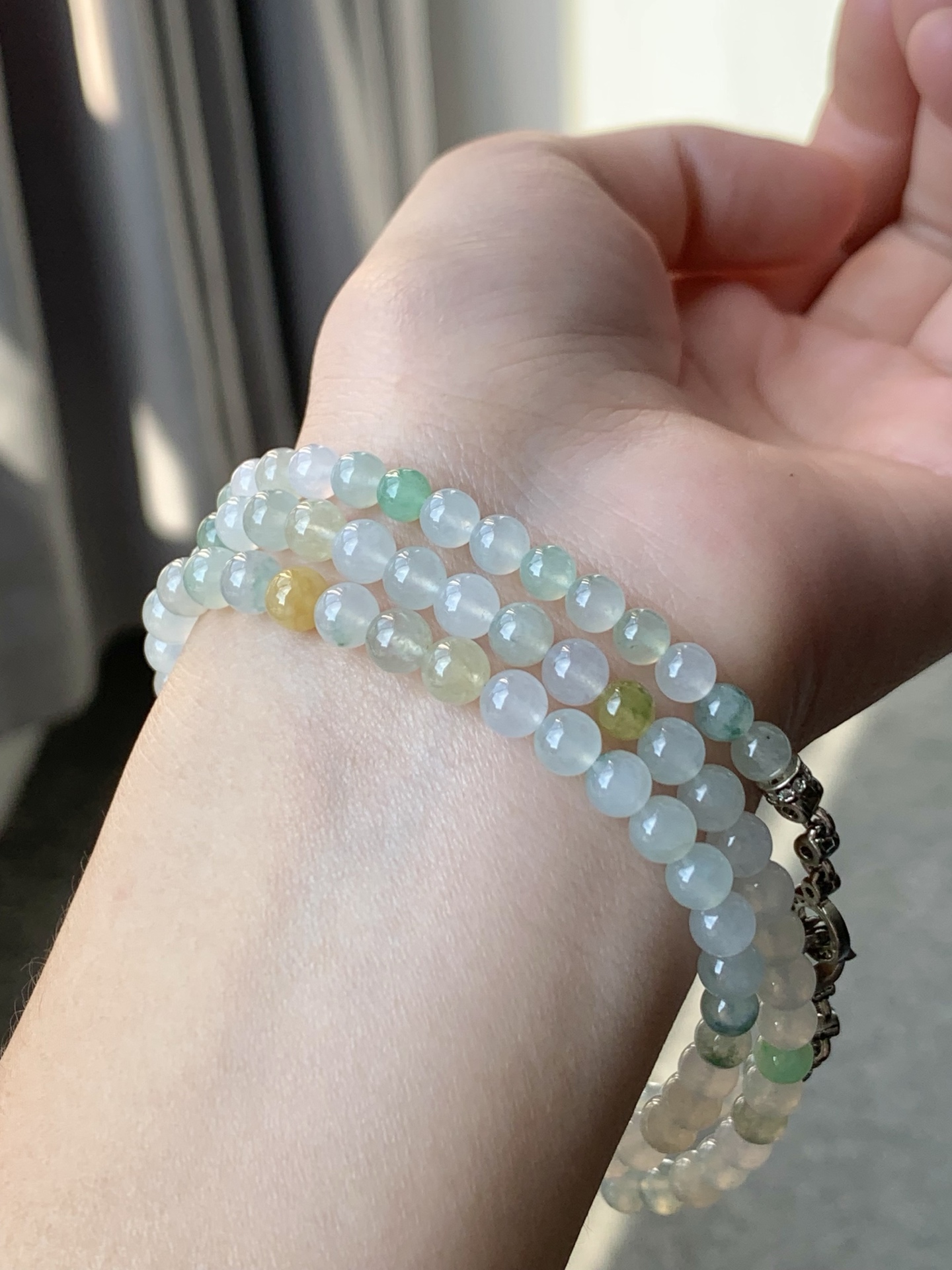 一口 没有折扣 冰润多宝项链 色泽亮丽 胶润细腻 尺寸5.3 颗数121【1005L1-423】