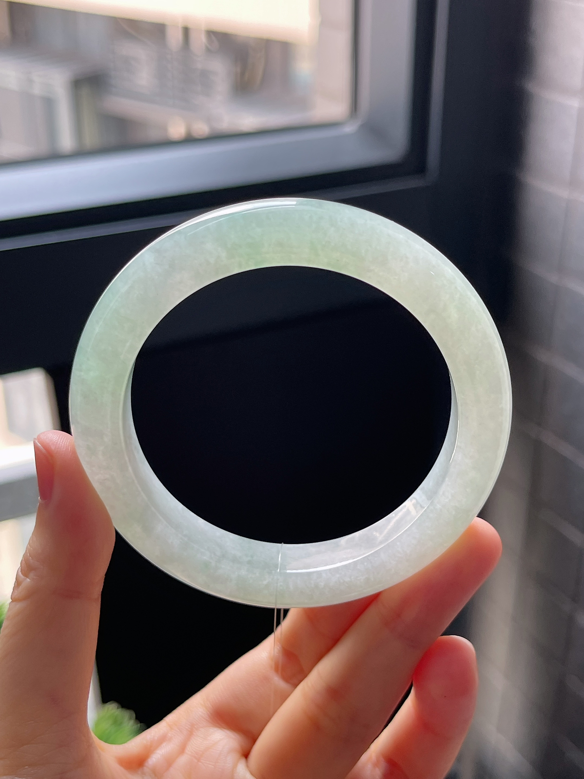 正圈55.5圈口，翡翠冰糯种飘花手镯