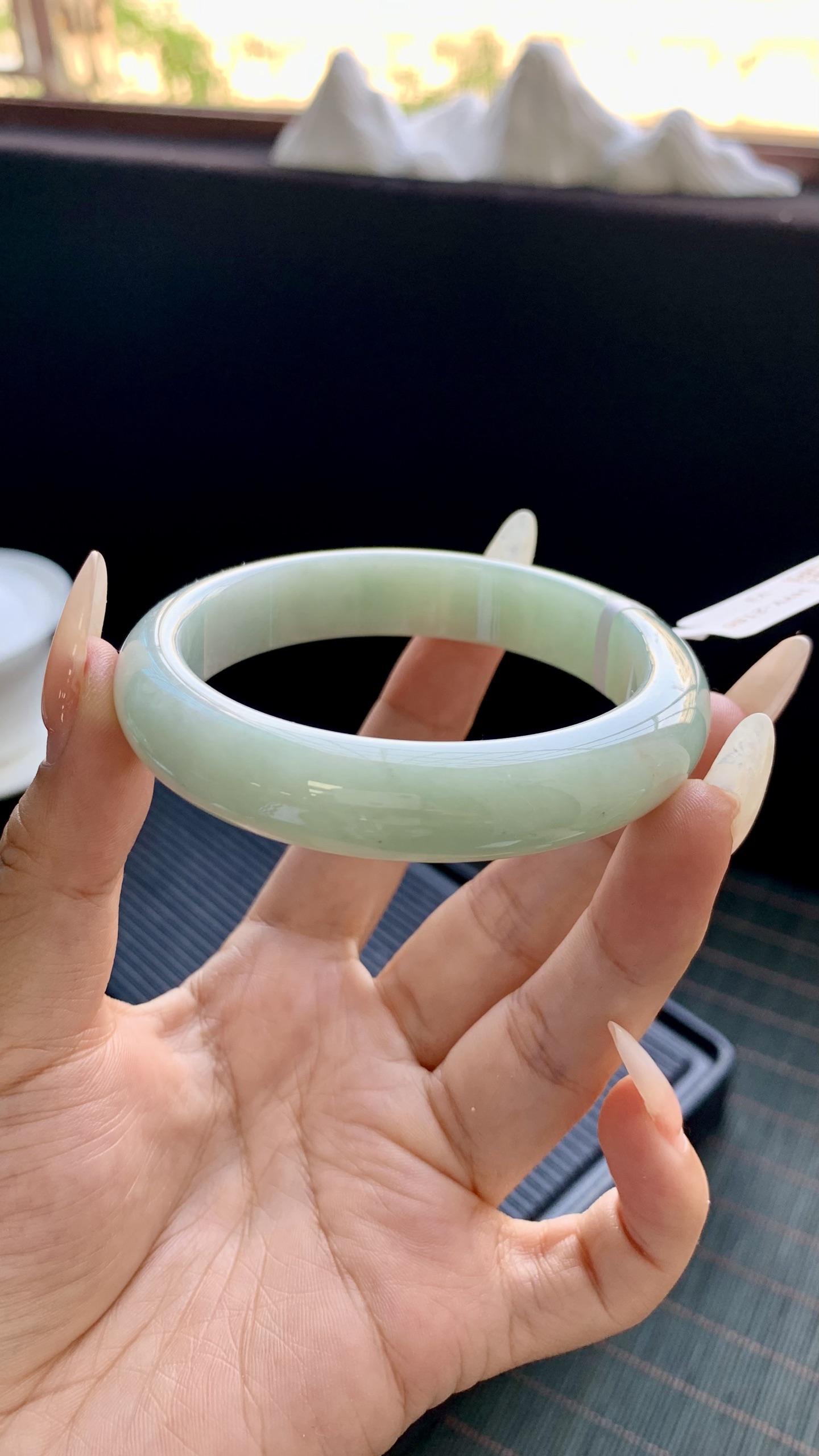 晴绿正圈手镯成品 HYY-2186 尺寸：55-12.5-8