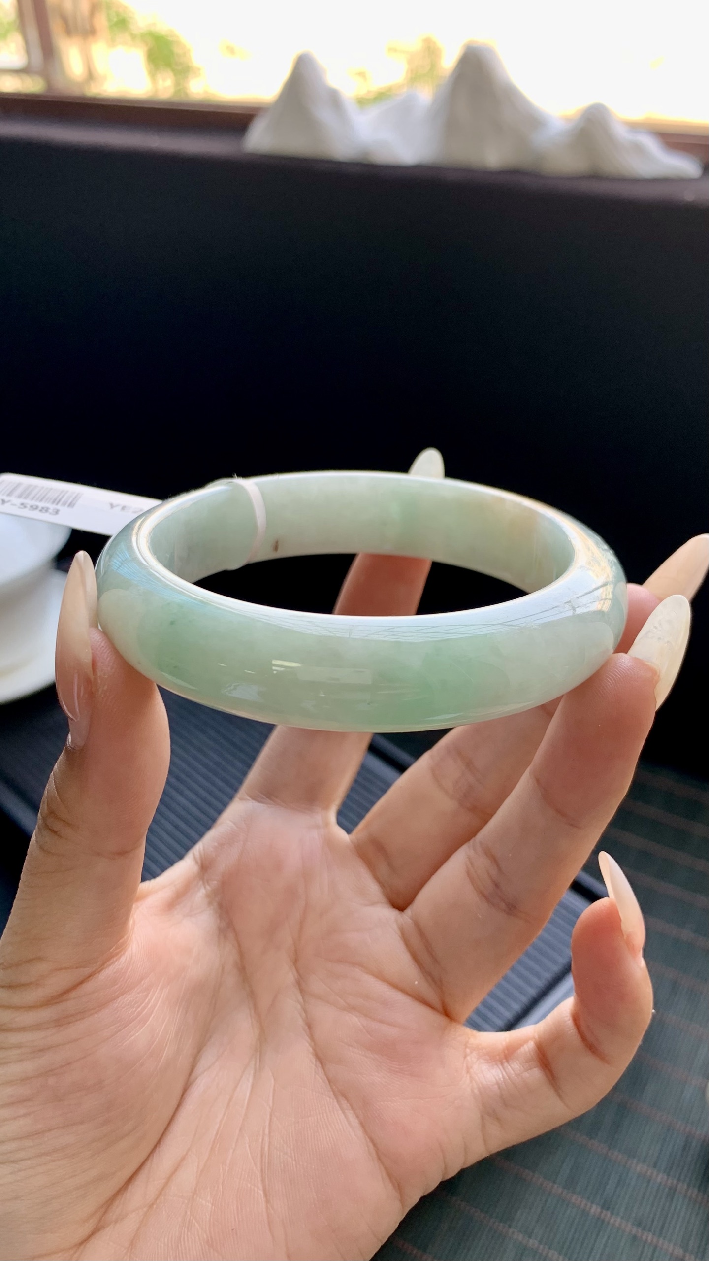 晴底洒金正圈手镯成品 HY-5983 尺寸：59-14-9
