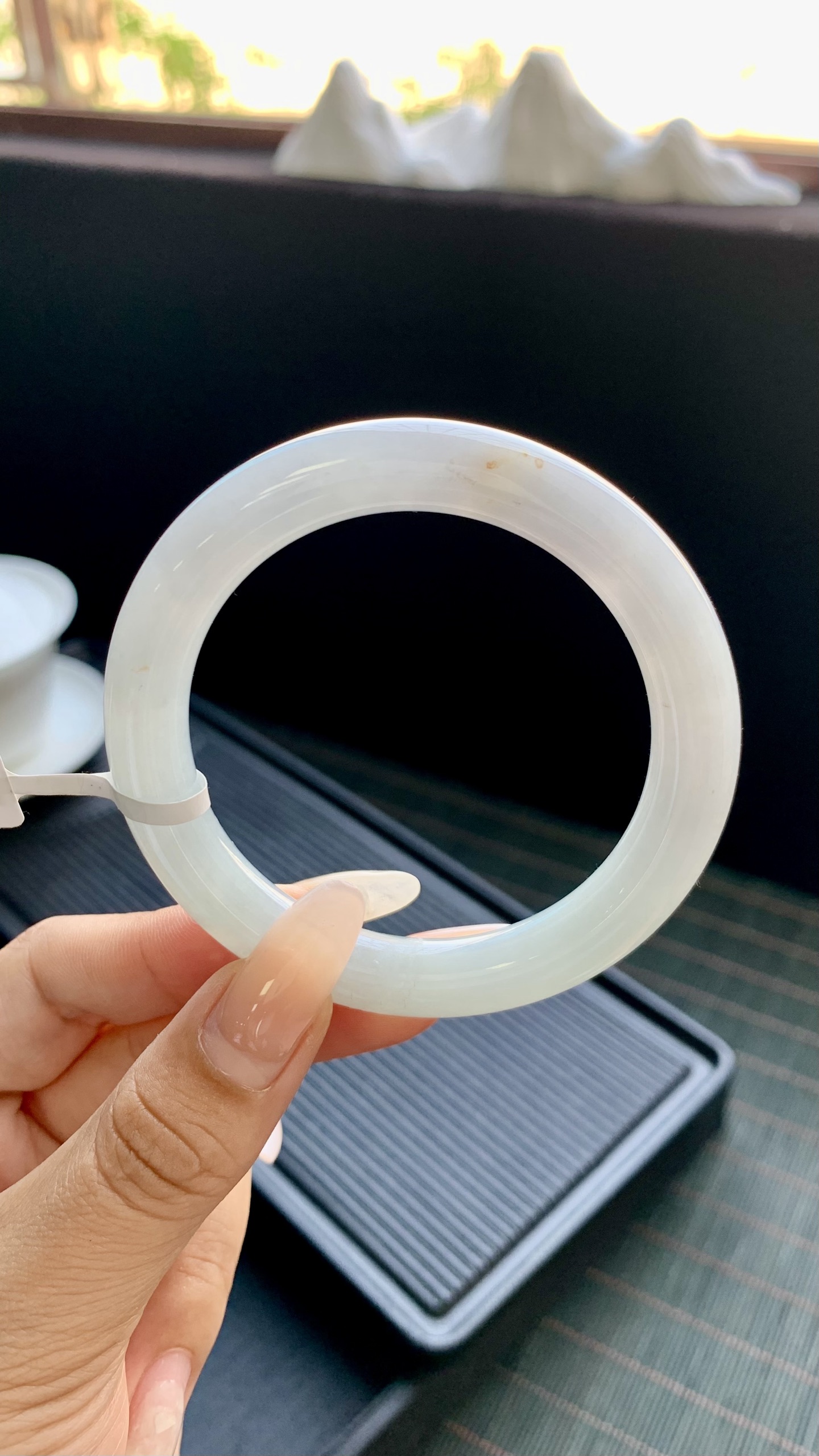 晴底洒金圆条美人条手镯成品 HYC-1035 尺寸：53-9-9.5