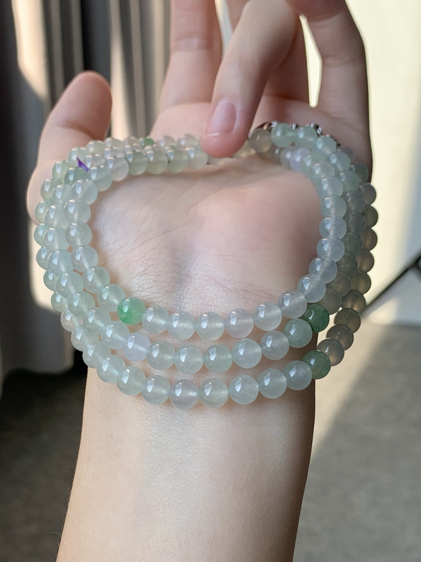 一口 没有折扣 冰晴珠链 色泽亮丽 胶润细腻 尺寸6颗数108【1005L1-429】