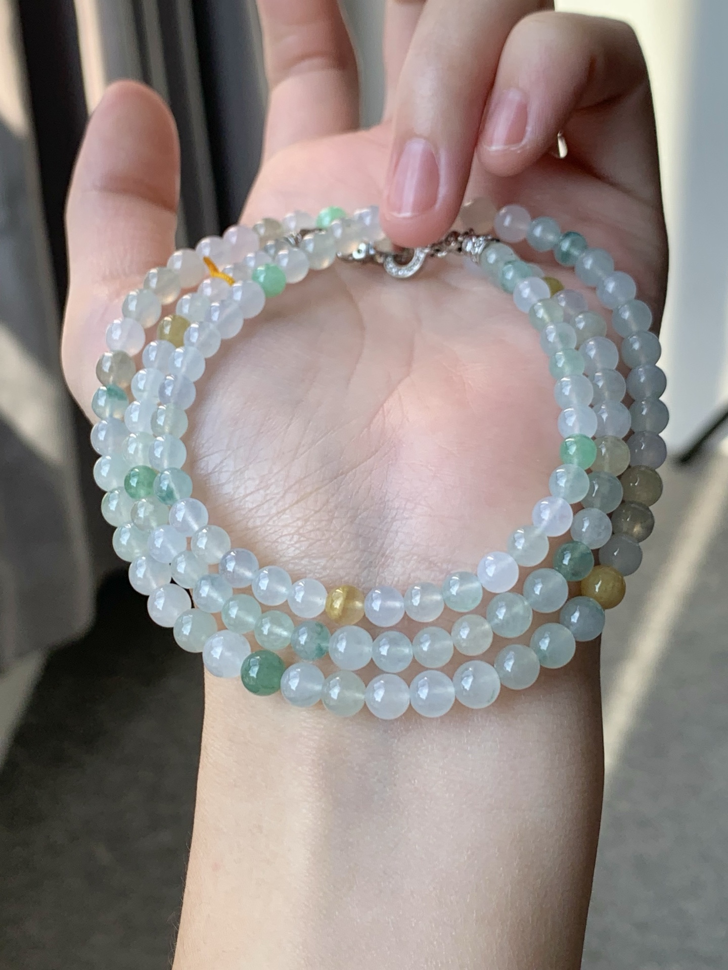 一口 没有折扣 冰润多宝项链 色泽亮丽 胶润细腻 尺寸5.3 颗数121【1005L1-423】