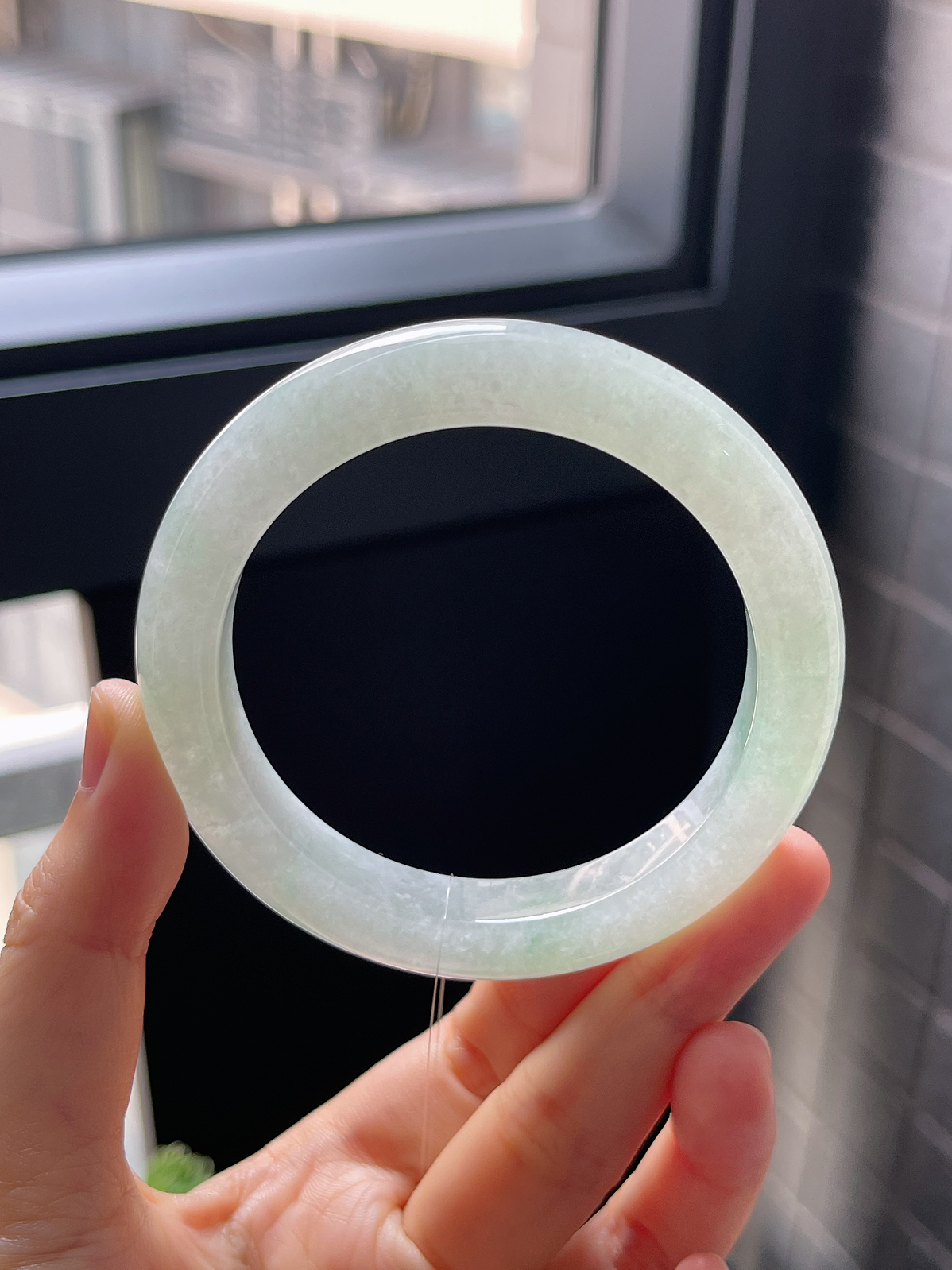 正圈55.5圈口，翡翠冰糯种飘花手镯