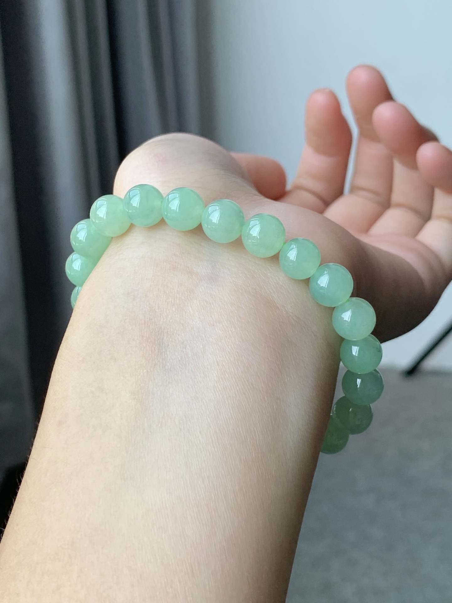 一口 没有折扣 冰晴手串 水润透亮 饱满细腻 尺寸8【1008LX-007】