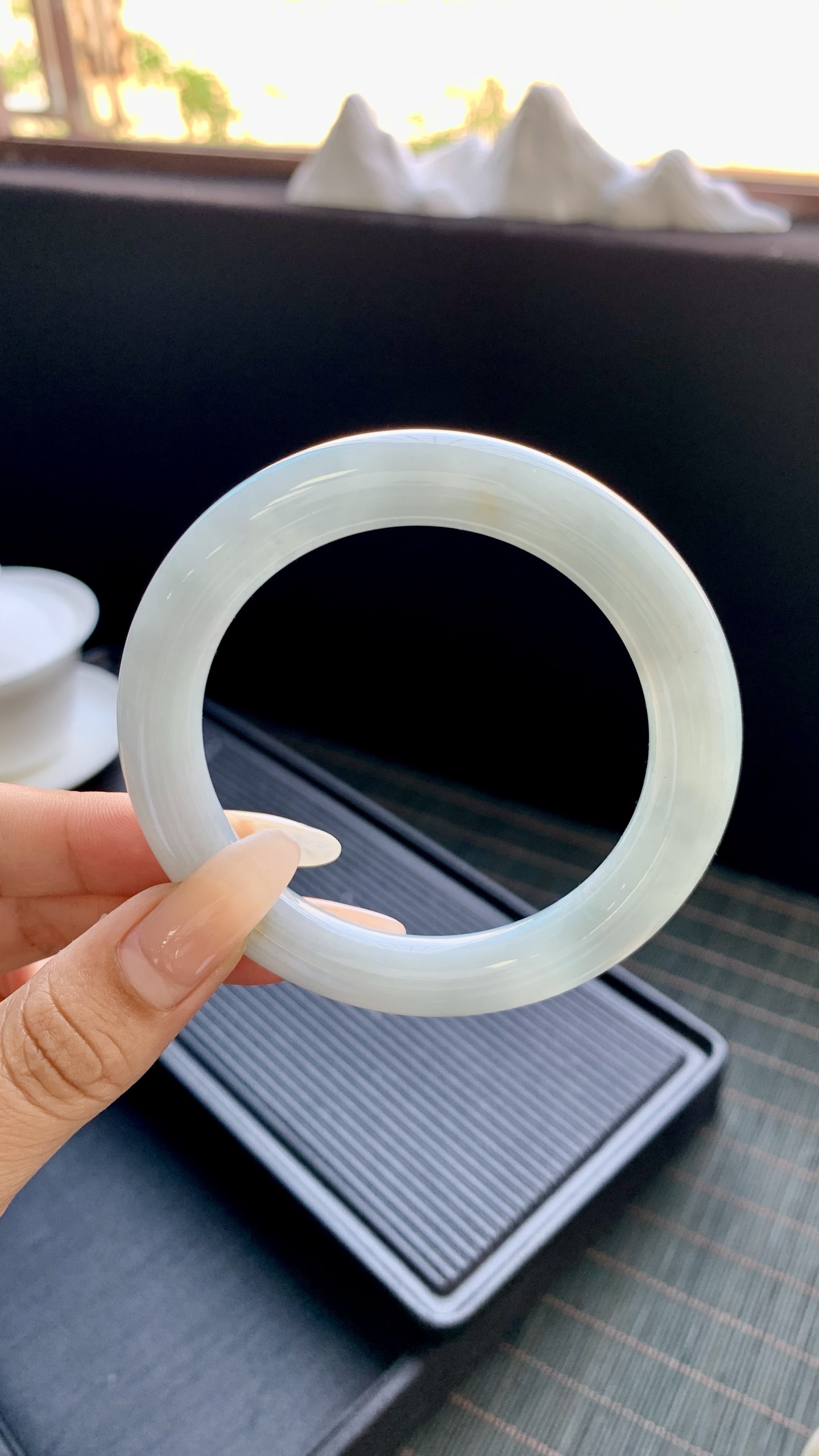 晴底洒金圆条手镯成品 HYY-6960 尺寸：55-9.5-10