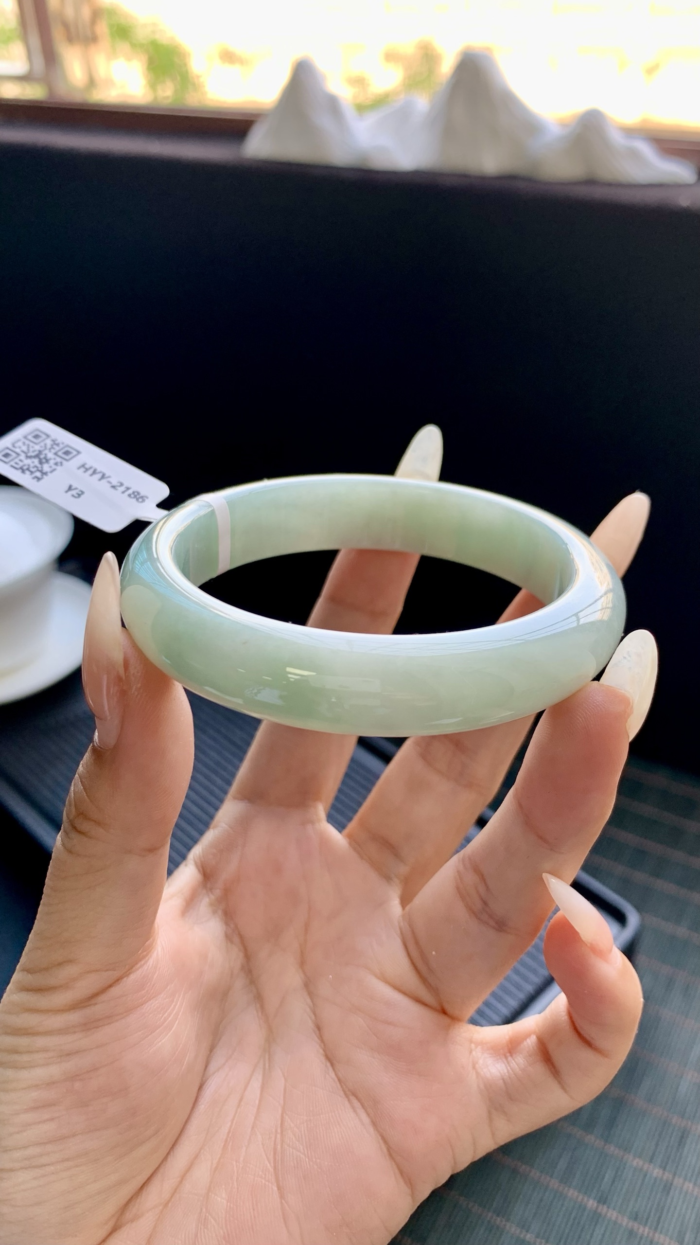 晴绿正圈手镯成品 HYY-2186 尺寸：55-12.5-8