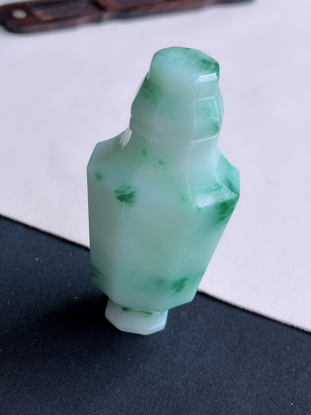 ️，冰飘绿花鼻烟壶，特色小摆，尺寸67.5/31/23/自然光实拍