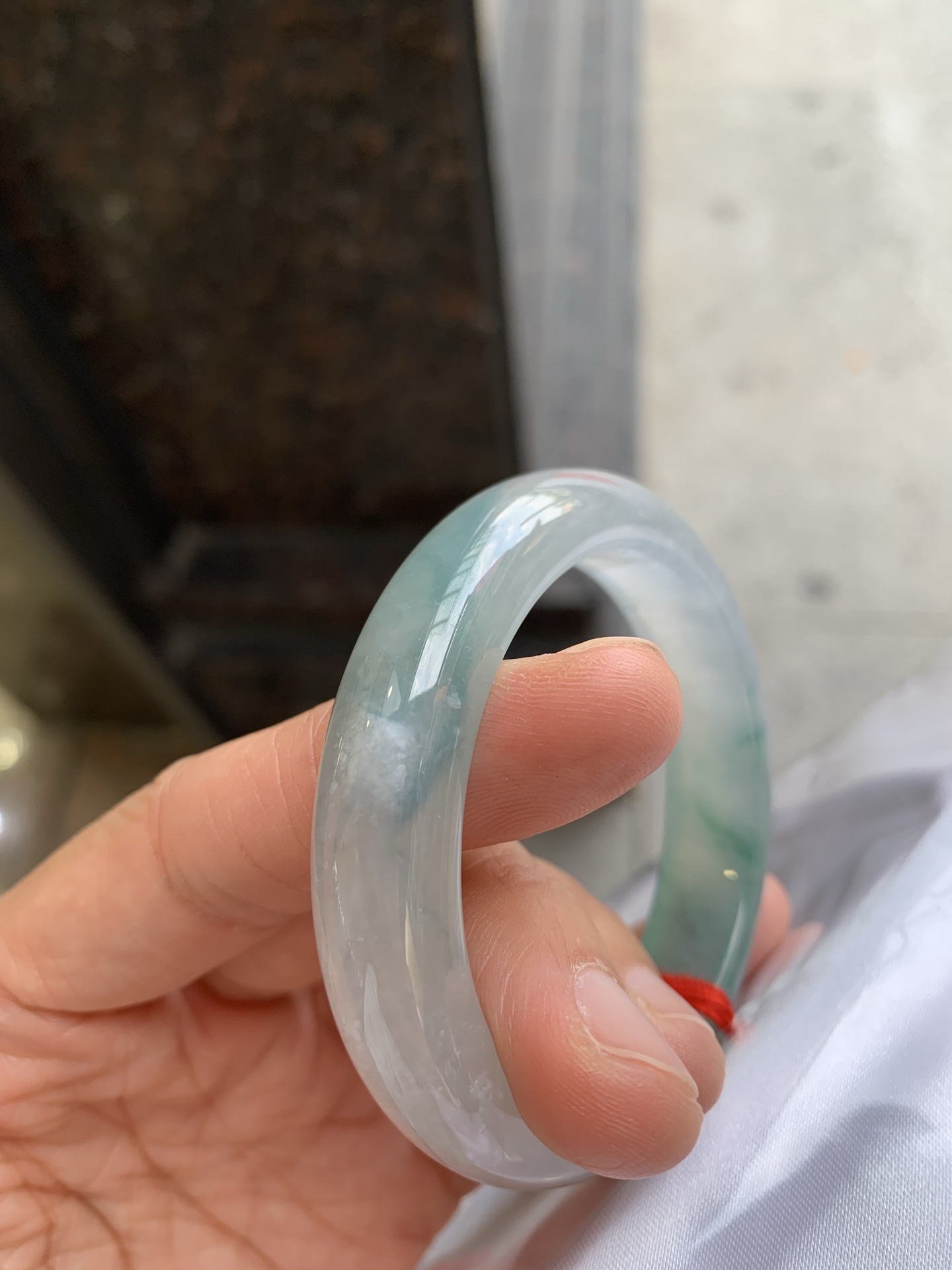 正圈冰飘绿 有棉 尺寸：50.7/12.3/8.1 小圈口