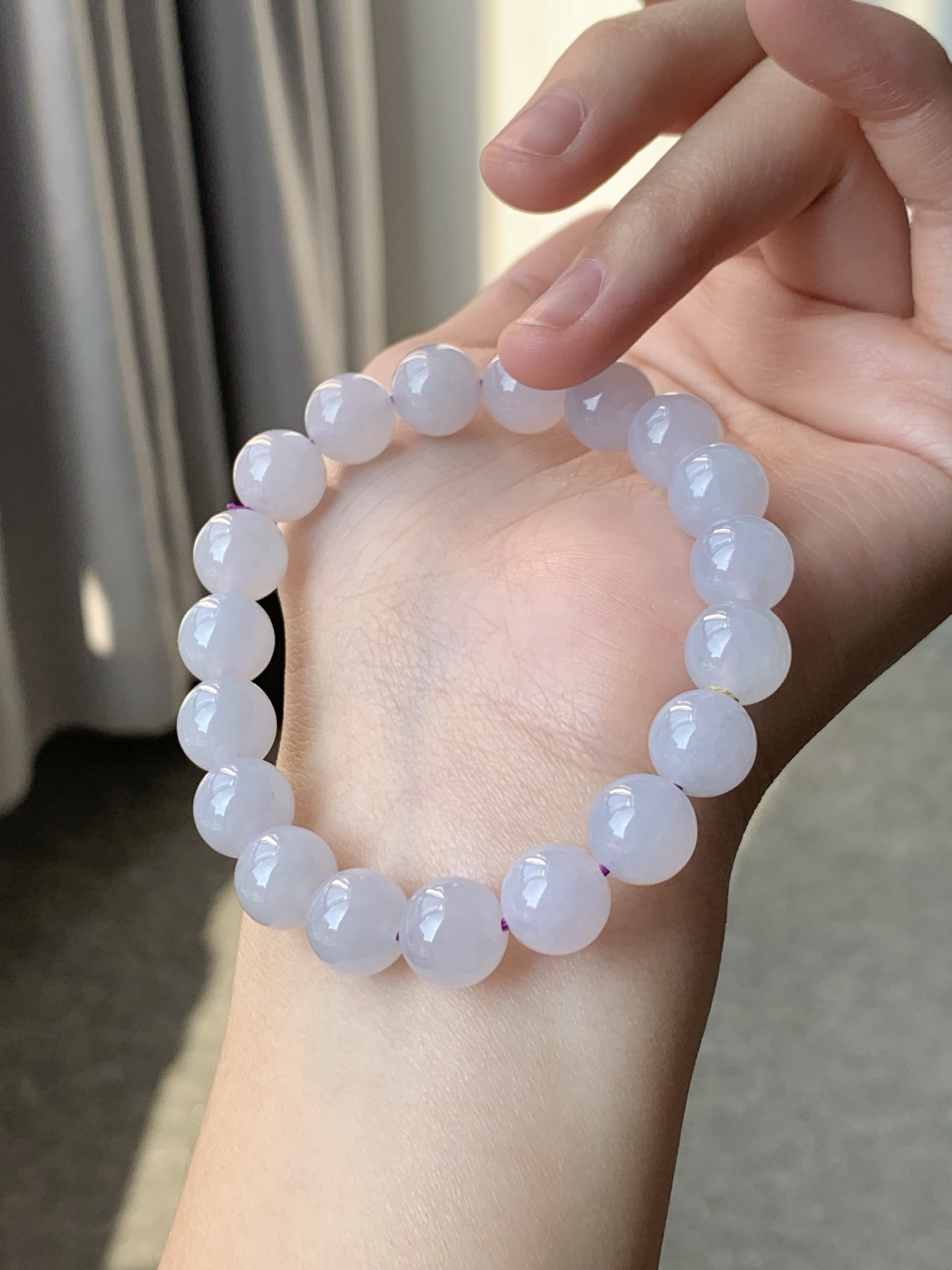 一口 没有折扣 冰胶紫底项链 淡淡糯紫 胶润细腻 尺寸9.8【1005L1-420】