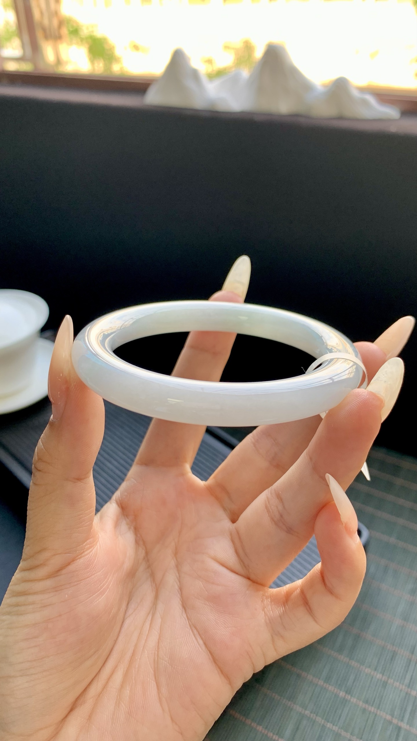 晴底美人条圆条手镯成品 HYC-857 尺寸：56-9-10