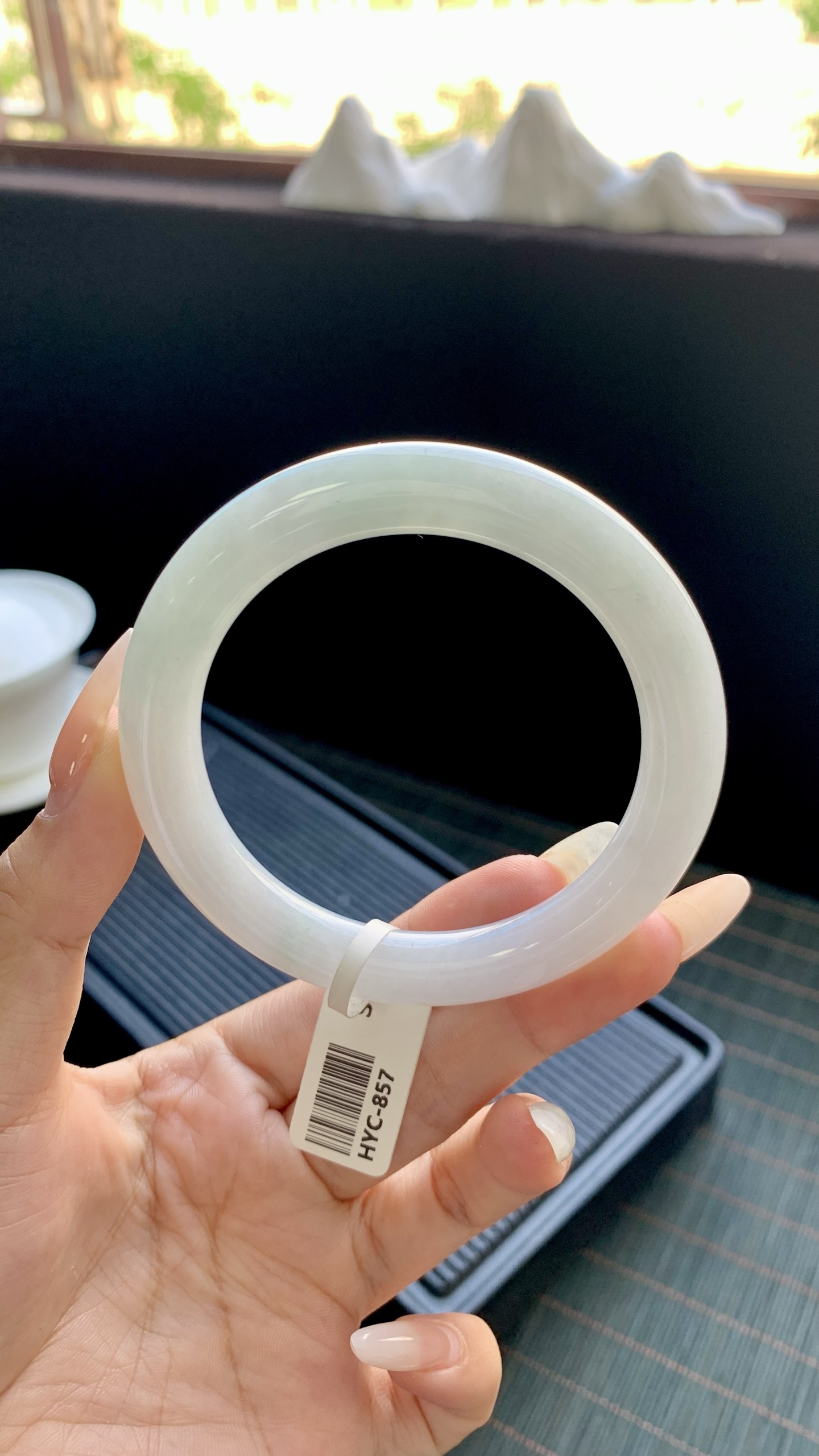 晴底美人条圆条手镯成品 HYC-857 尺寸：56-9-10