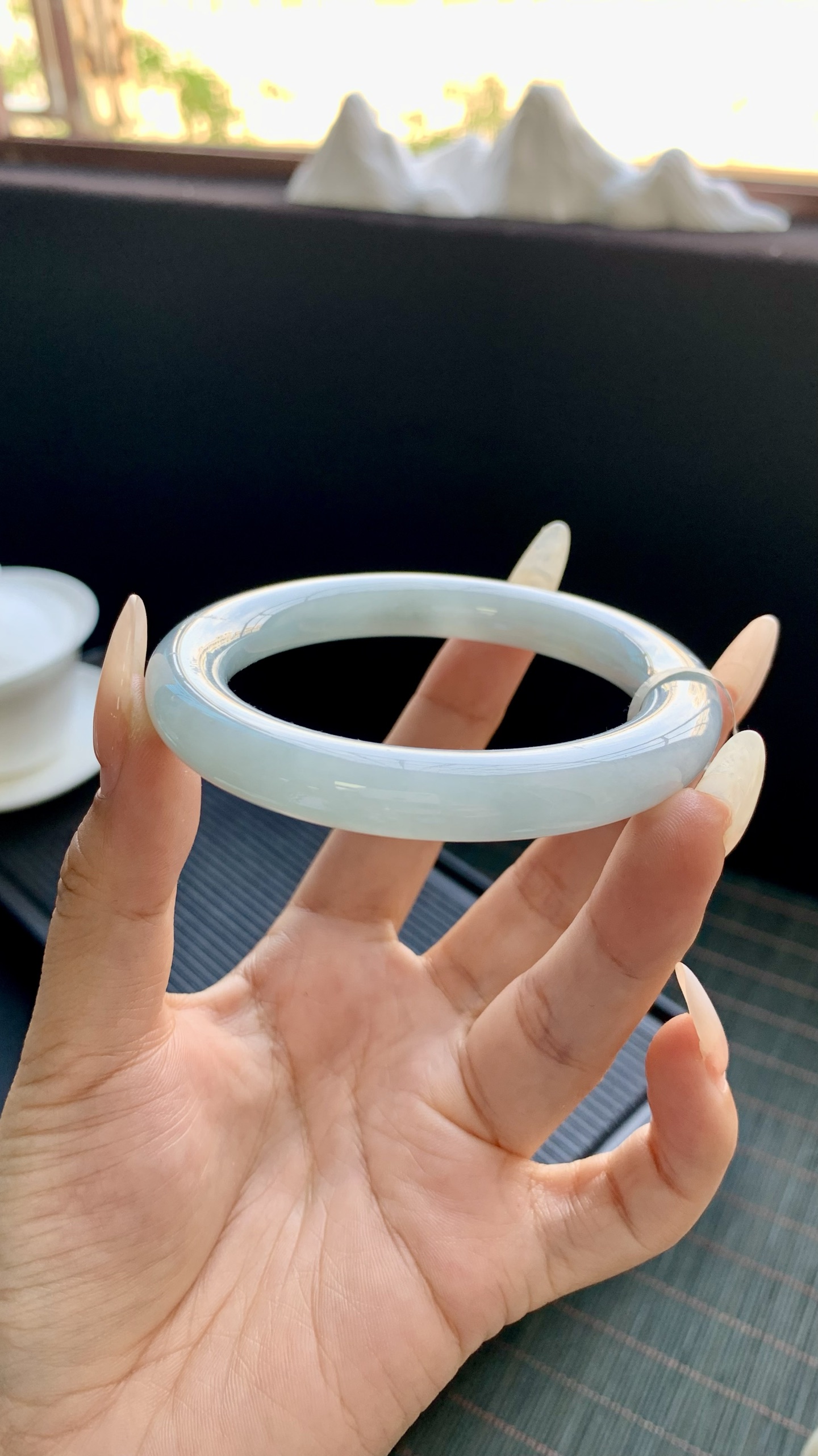 晴底洒金圆条手镯成品 HYY-6960 尺寸：55-9.5-10