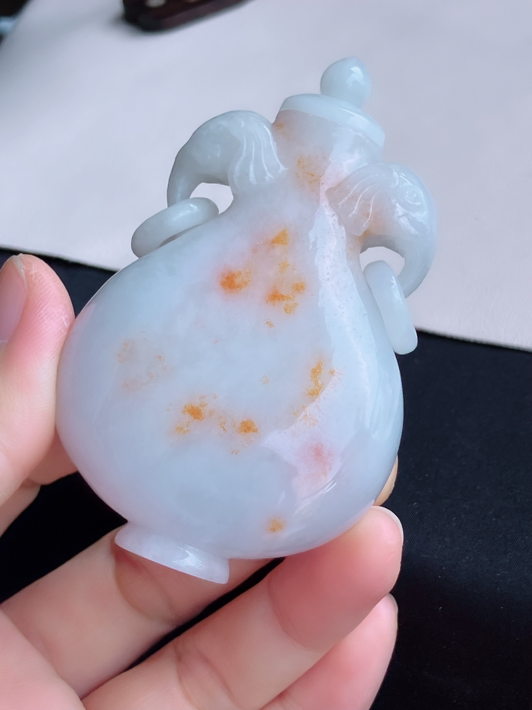 ️，双彩撒金大鼻烟壶，精工细作，尺寸78/49.6/20/自然光实拍