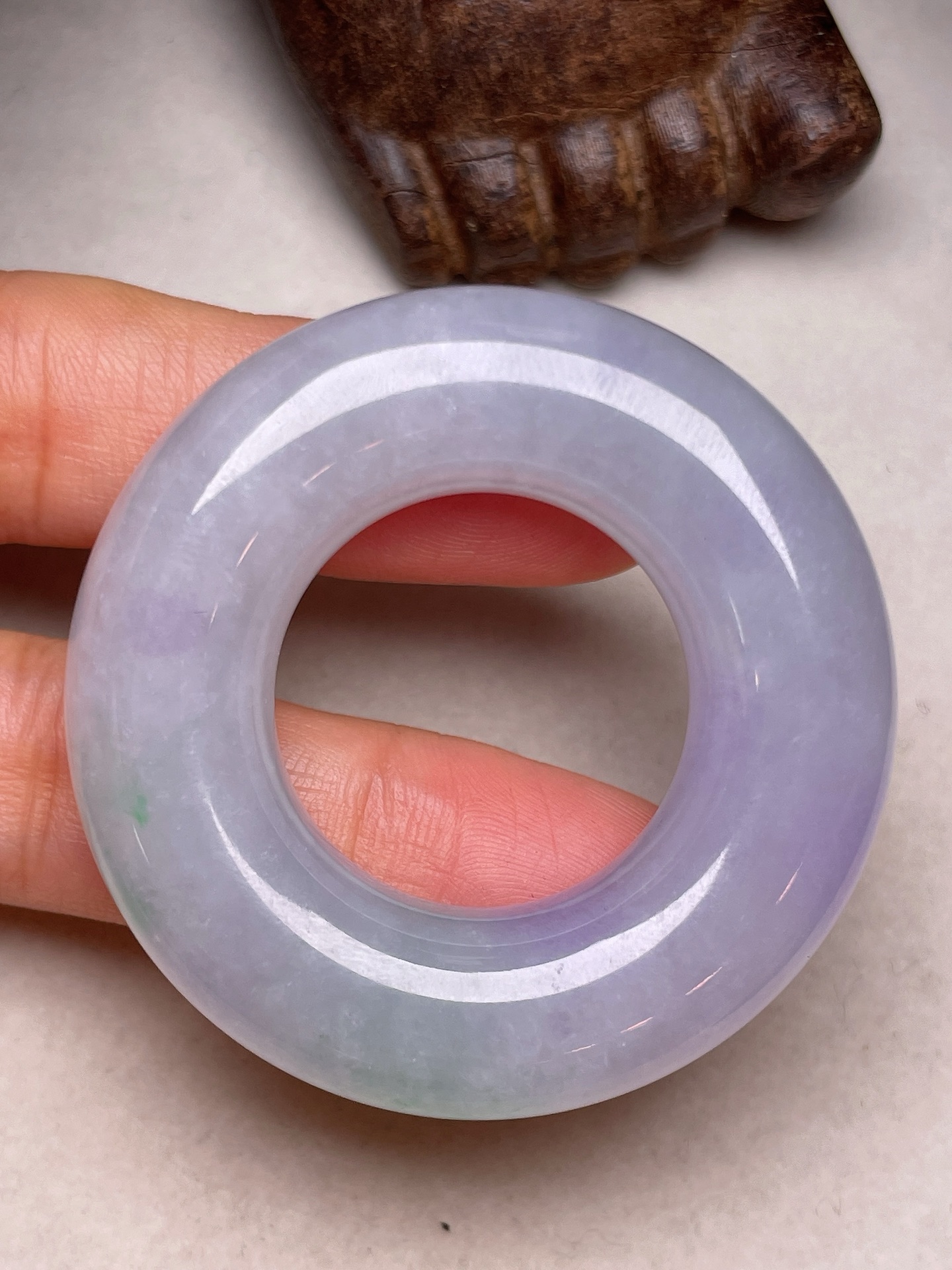 ️ 【大平安扣】冰糯种满紫俏色，无裂一手货源裸石尺寸47/11.5