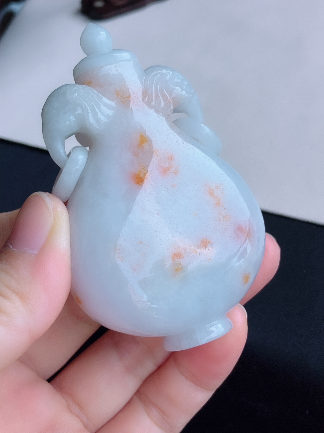 ️，双彩撒金大鼻烟壶，精工细作，尺寸78/49.6/20/自然光实拍