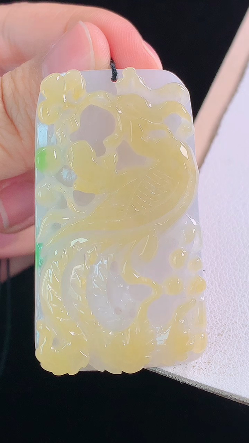 三彩凤凰，无裂 尺寸:50.4-28.9-6.4mm 7