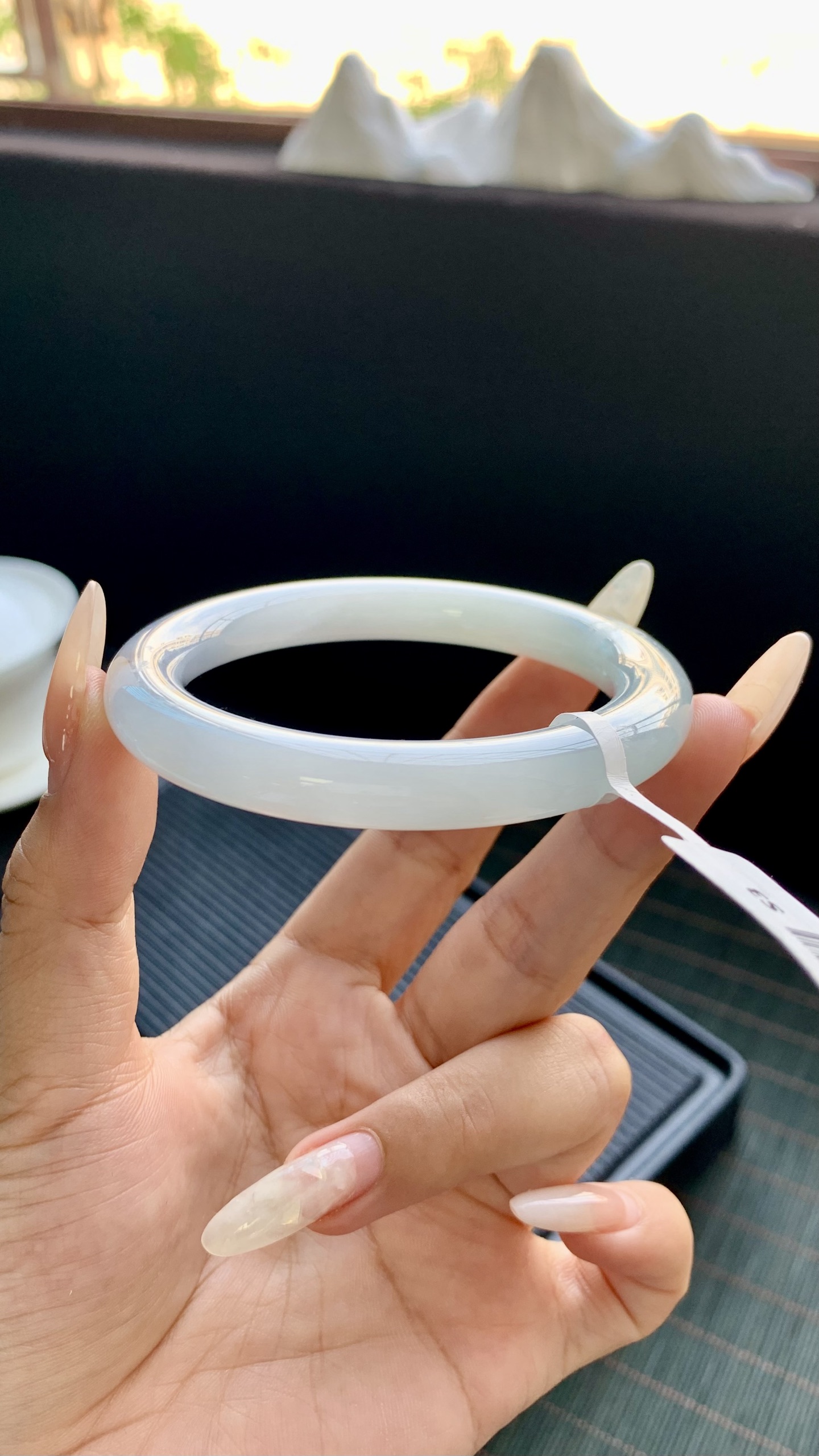 晴底洒金圆条美人条手镯成品 HYC-1035 尺寸：53-9-9.5