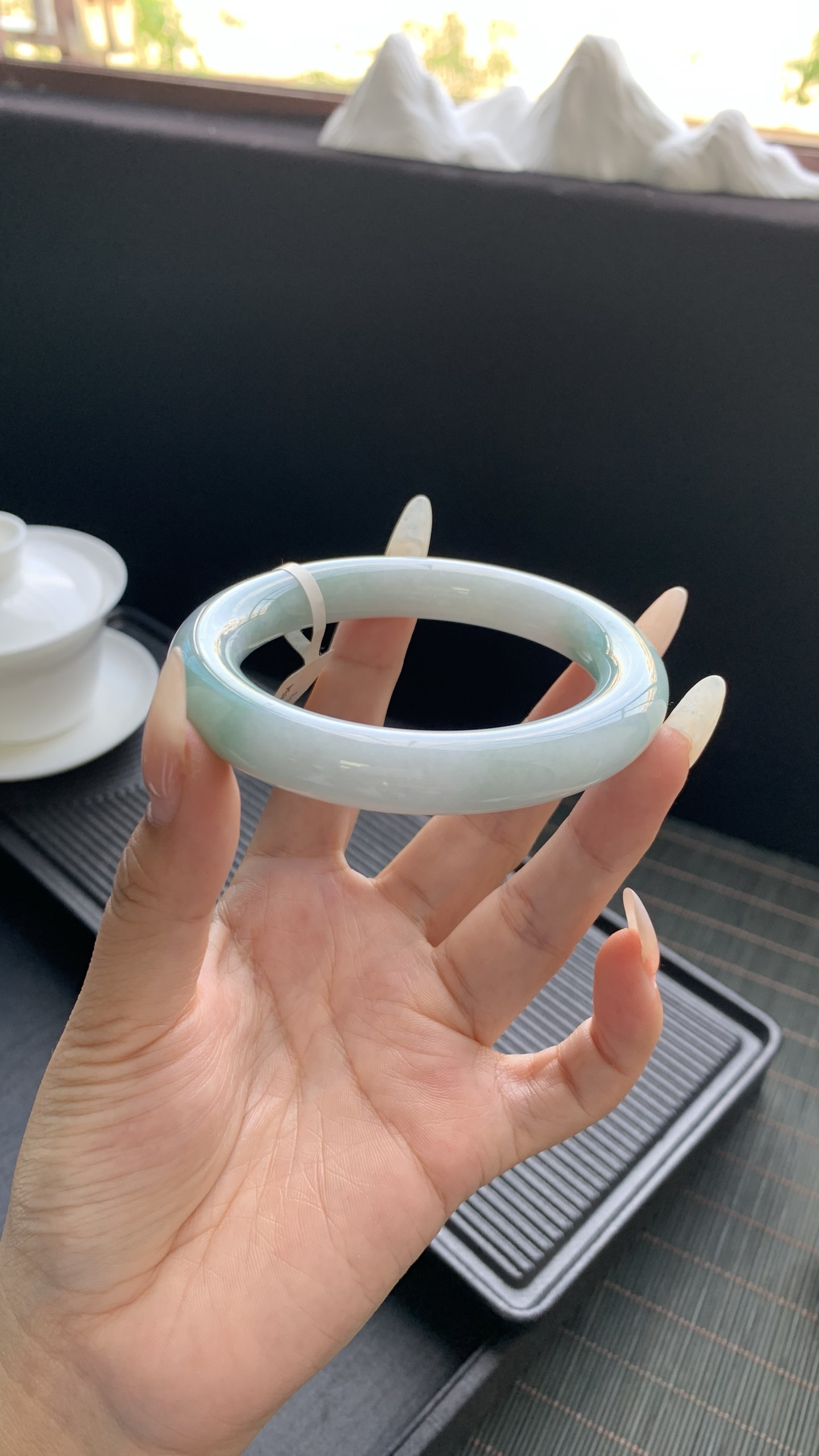 飘绿圆条手镯成品 HYC-894 尺寸：57-11-11