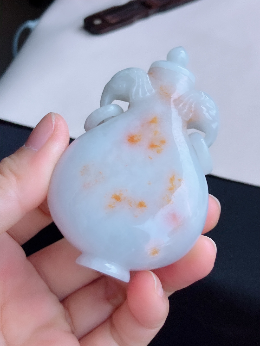 ️，双彩撒金大鼻烟壶，精工细作，尺寸78/49.6/20/自然光实拍