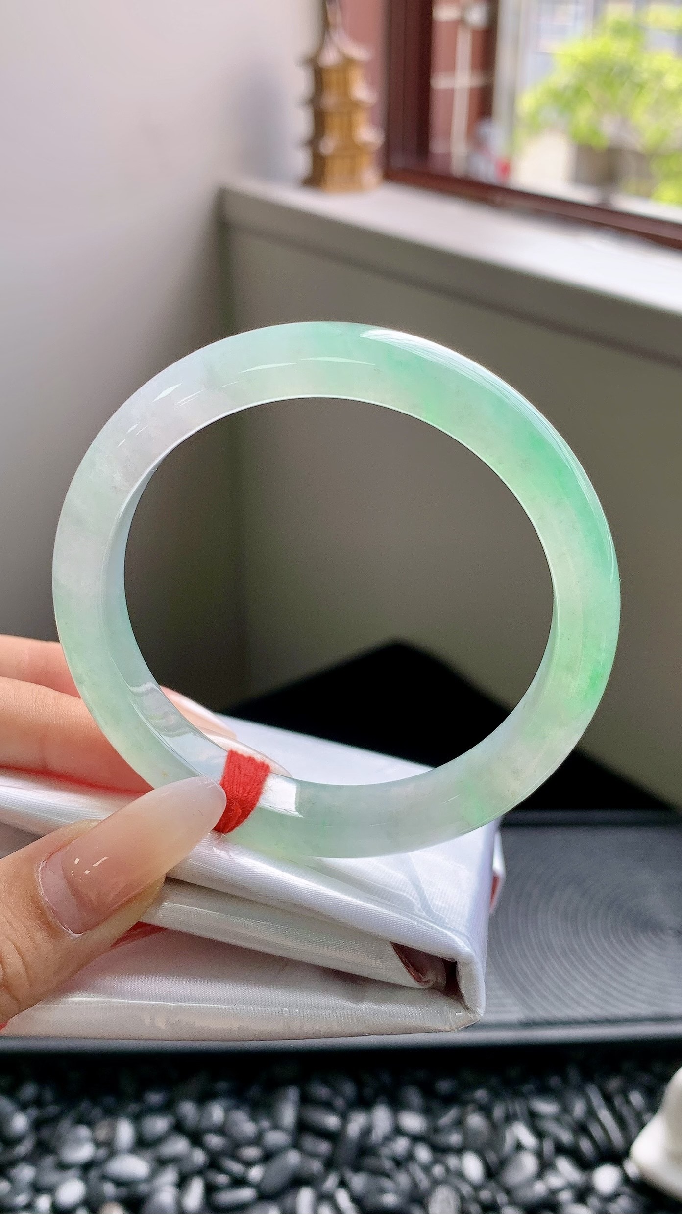 阳绿正圈手镯成品 HYY-9202 尺寸：57-11-8