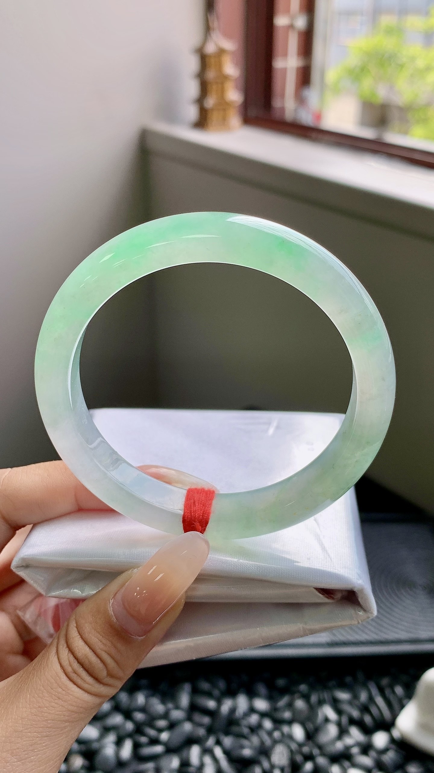 阳绿正圈手镯成品 HYY-9202 尺寸：57-11-8