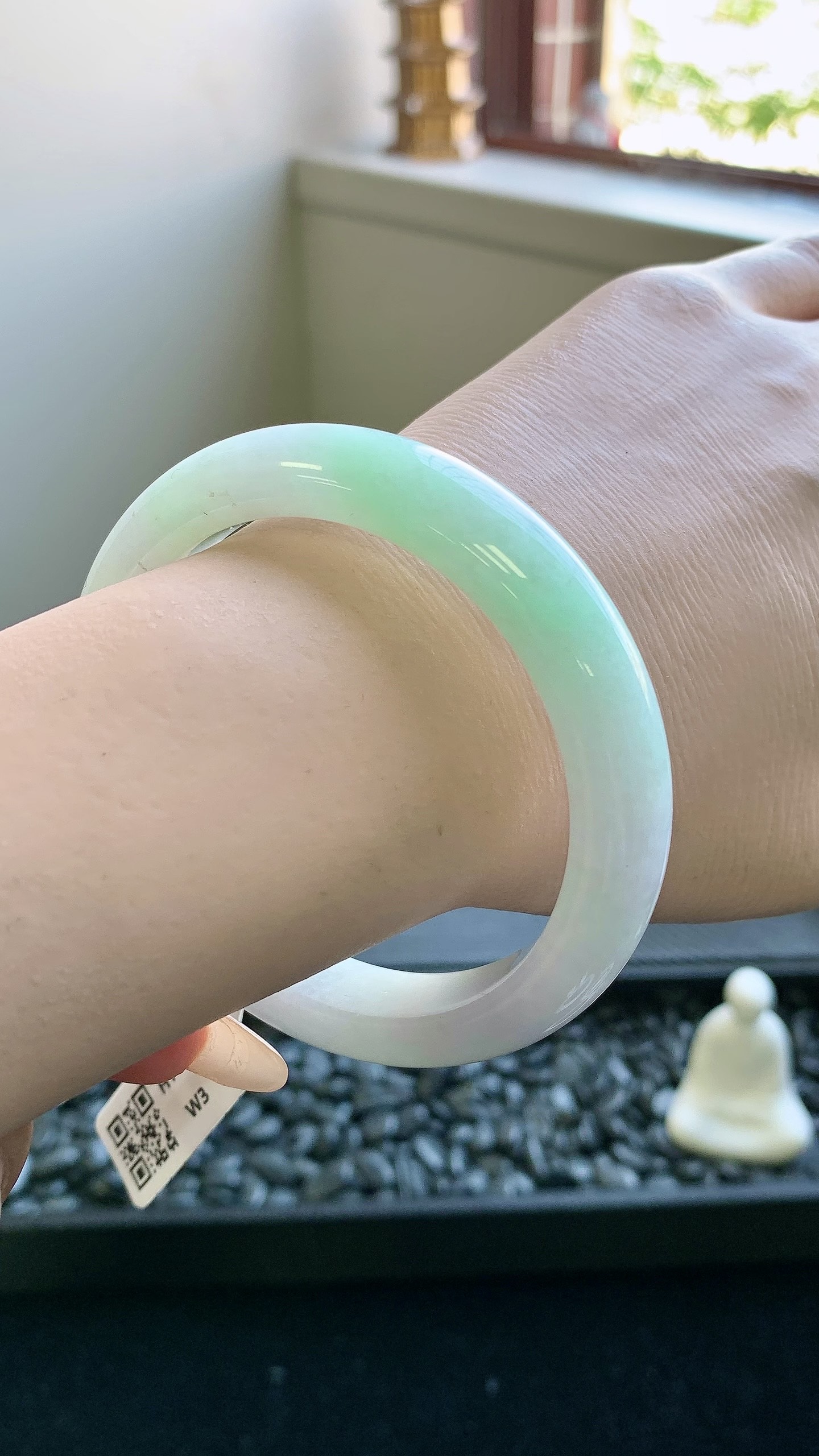 淡春彩正圈手镯成品 HYY-7396 尺寸：58-12-9