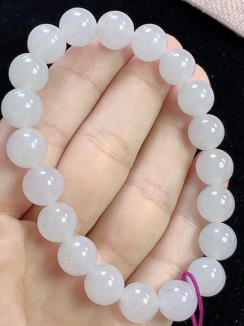 冰种玉珠手串，尺寸9.5mm，S10zg9