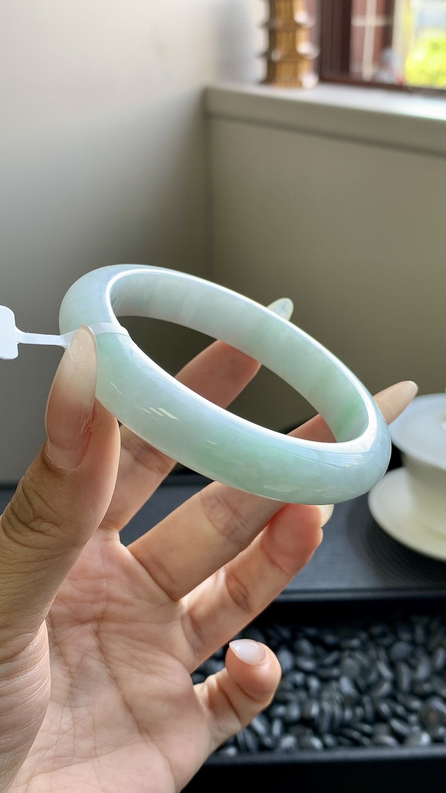 飘绿正圈手镯成品 HYY-6116 尺寸：56.5-12-8
