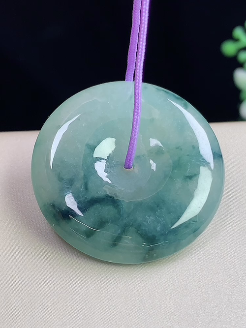 飘花平安扣，无裂，尺寸28.6-5.4mm，S10zg9