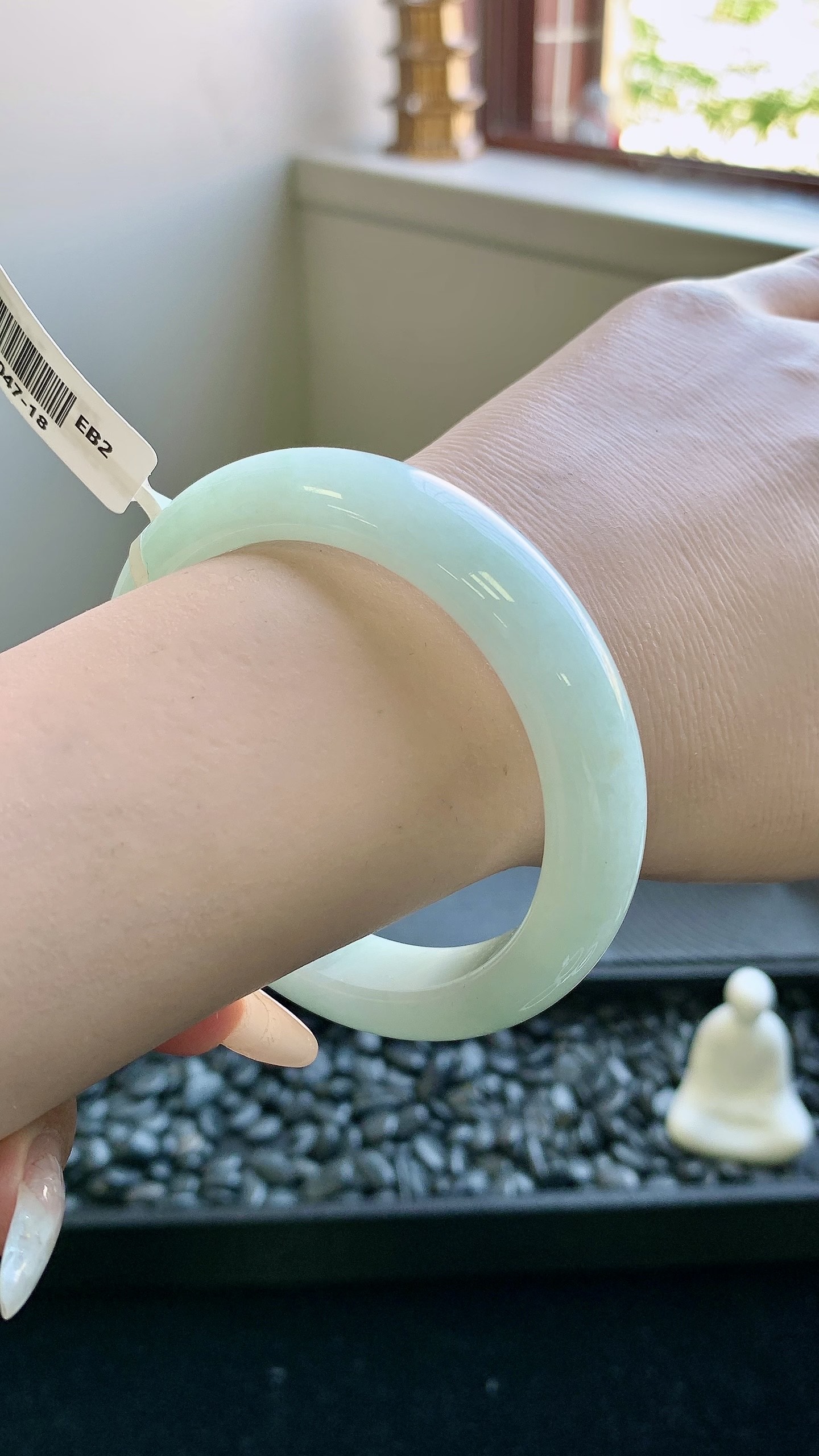 晴水正圈手镯成品 LST047-18 尺寸：55.5-13-9，7-18