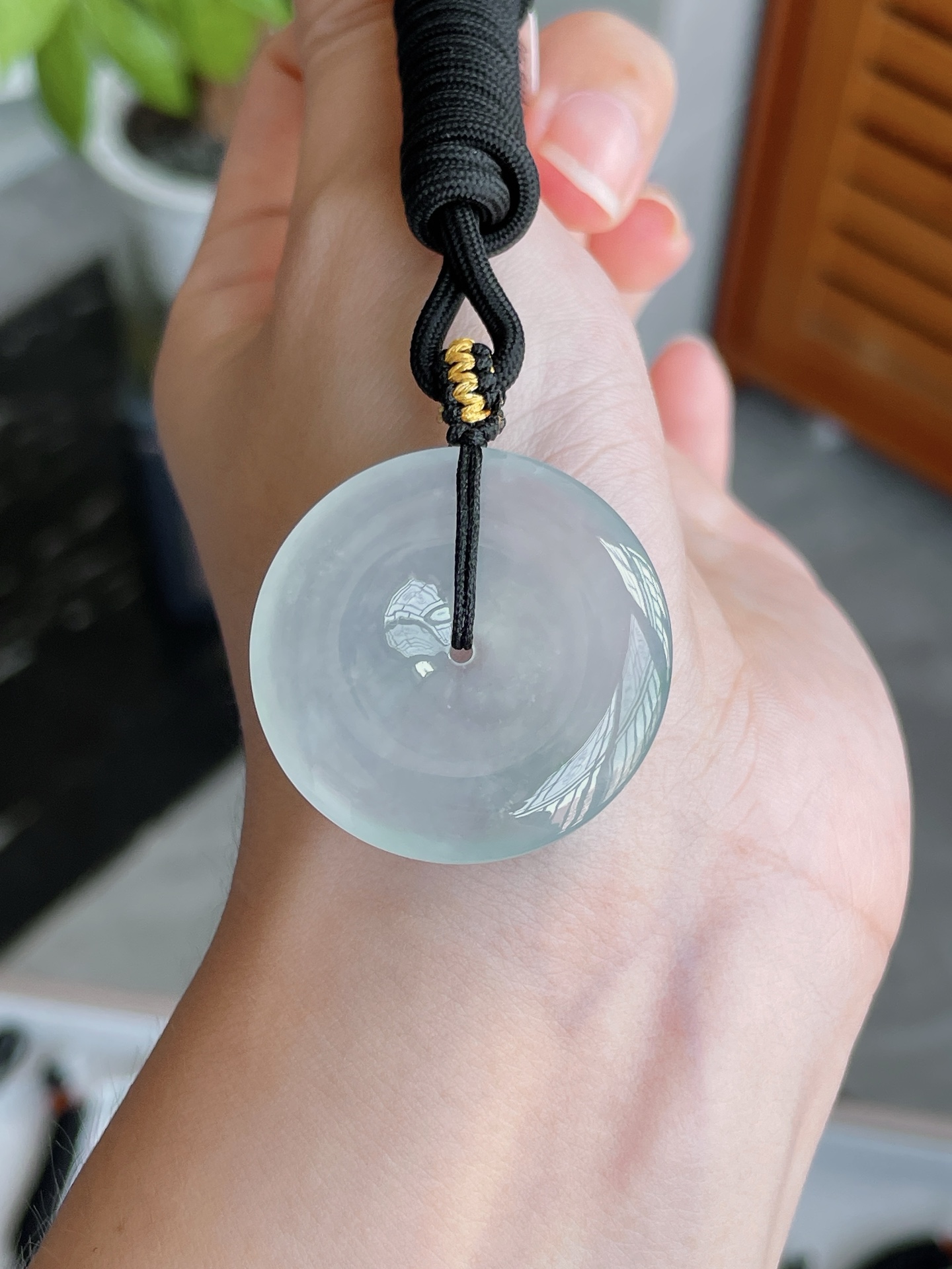 冰种纯净胶透平安扣, 尺寸30-5.8mm T600663