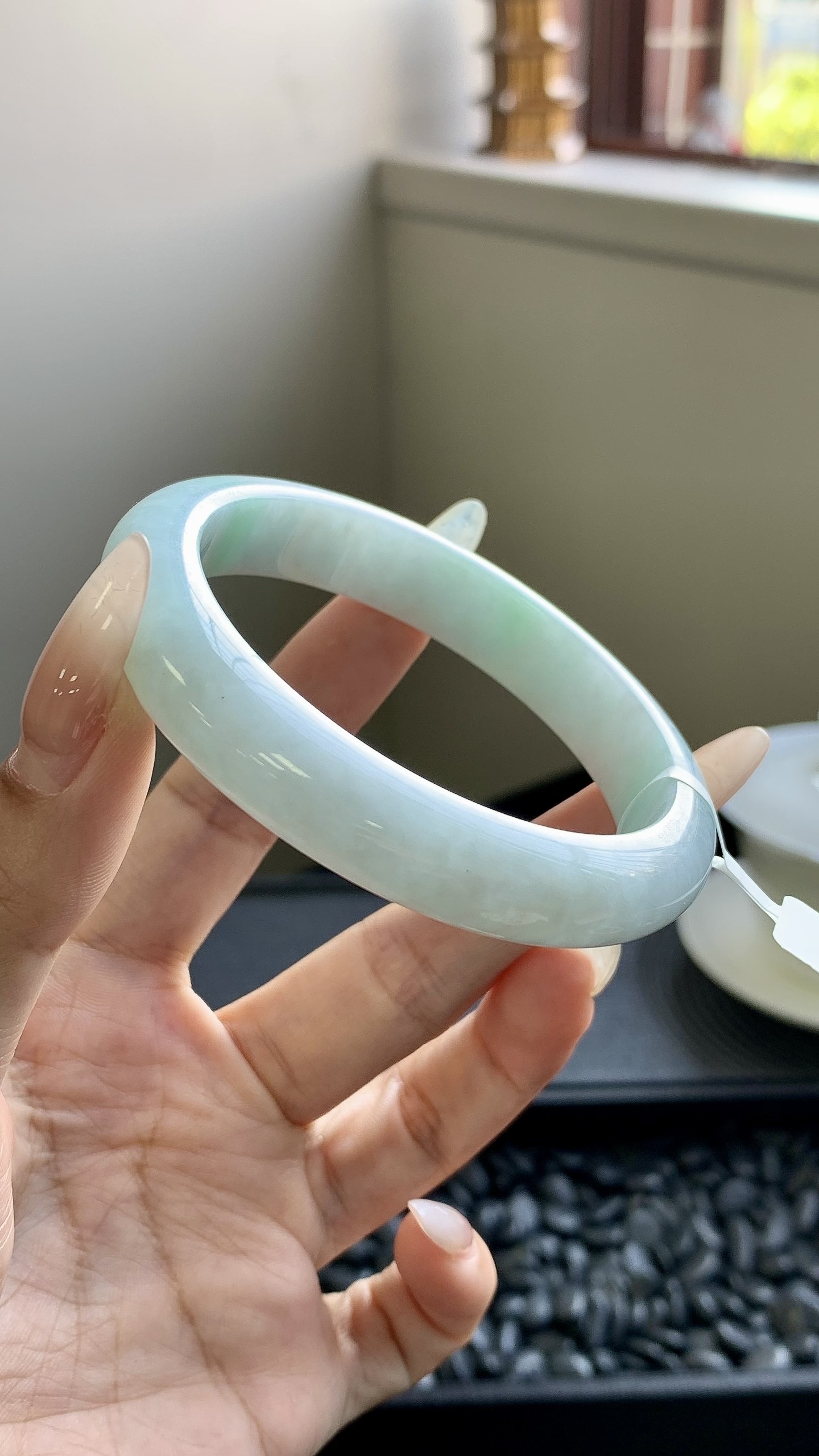 飘绿正圈手镯成品 HYY-6116 尺寸：56.5-12-8