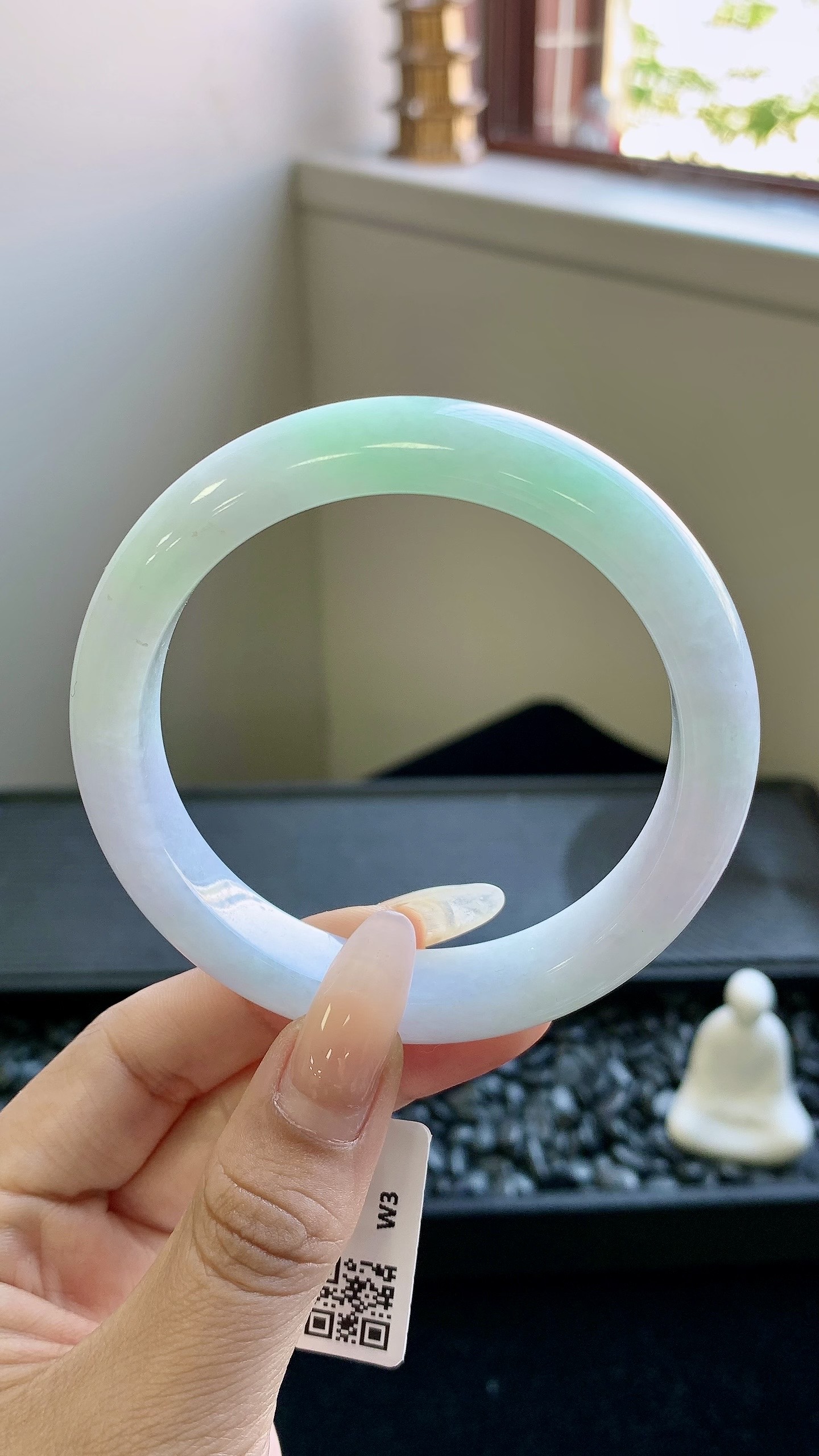 淡春彩正圈手镯成品 HYY-7396 尺寸：58-12-9