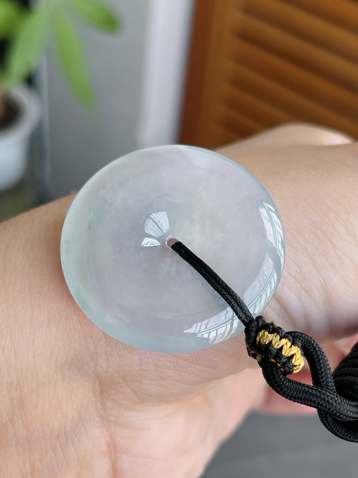 冰种纯净胶透平安扣, 尺寸30-5.8mm T600663