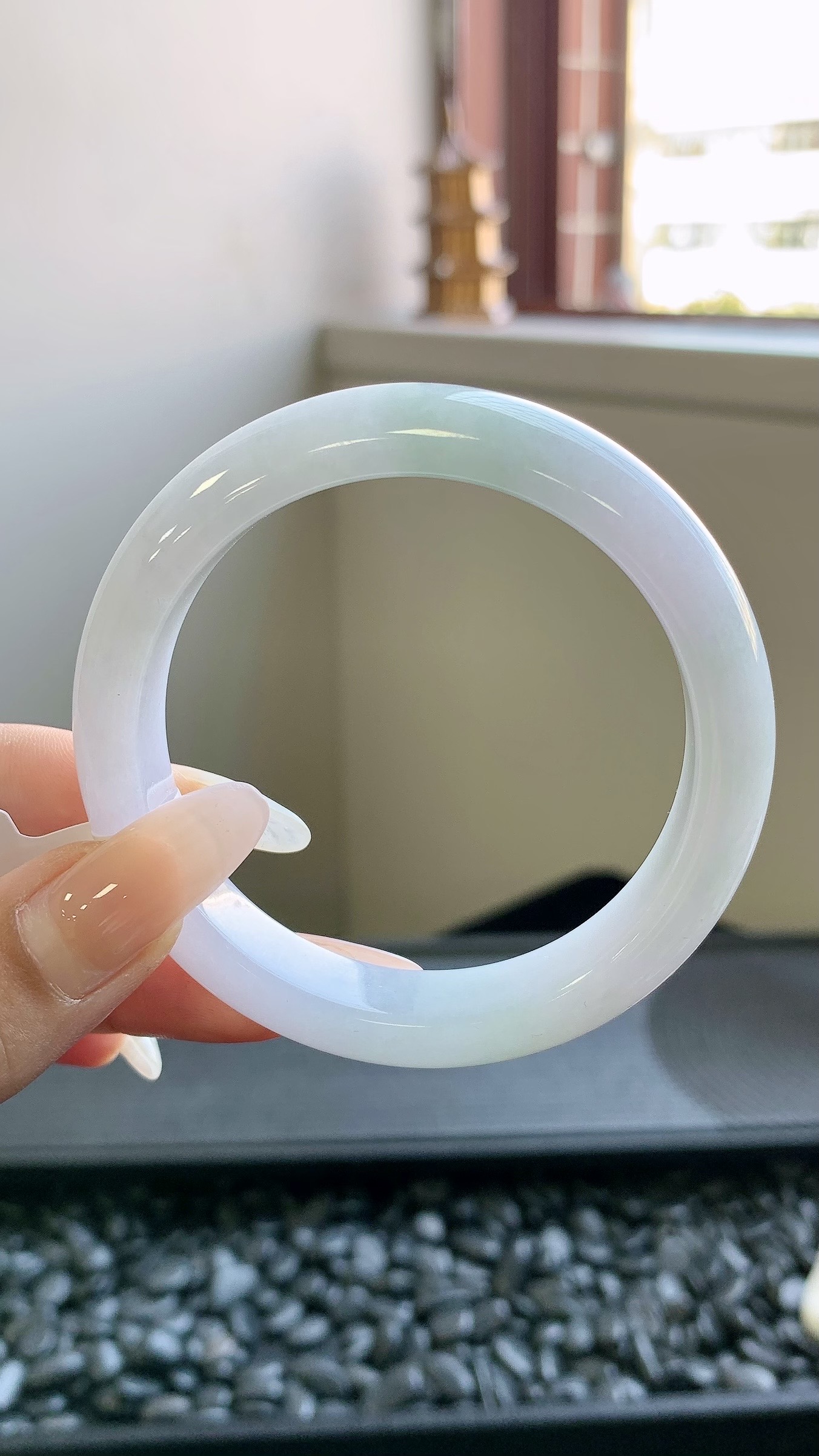 淡春彩正圈手镯成品 A6107-30 尺寸：52-12-8