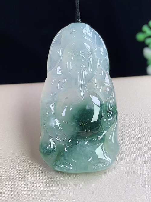冰飘花财神爷，无裂，尺寸39.5-20.4-4.8mm，S10hwa