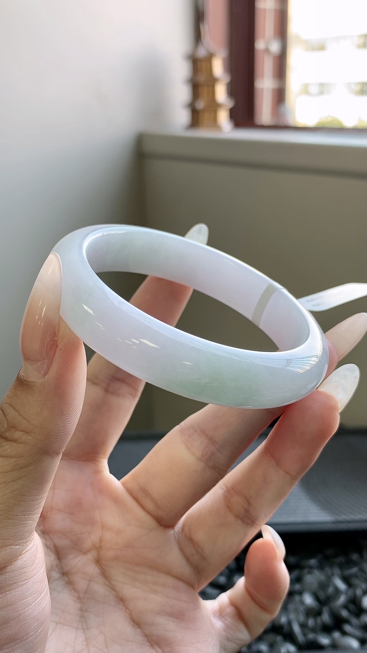 淡春彩正圈手镯成品 A6107-30 尺寸：52-12-8