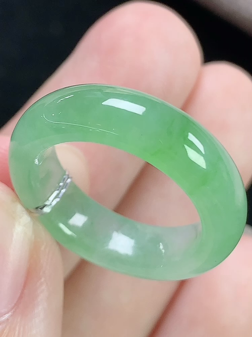 冰飘绿戒指，指环，无裂，内径尺寸15.9-5.8-3.6mm，11号手寸，S10tdy