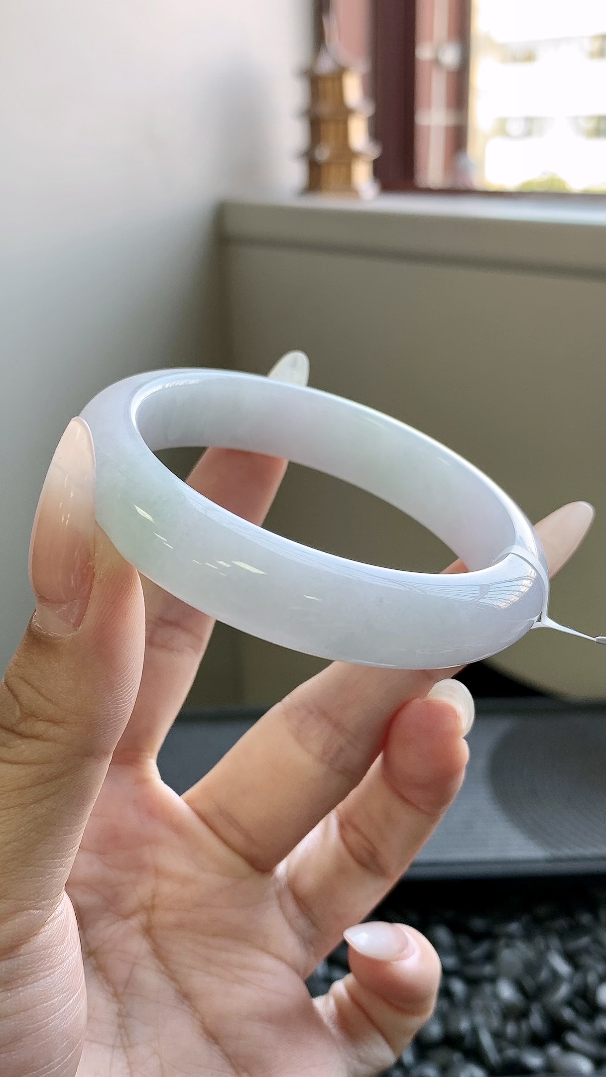 淡春彩正圈手镯成品 A6107-30 尺寸：52-12-8