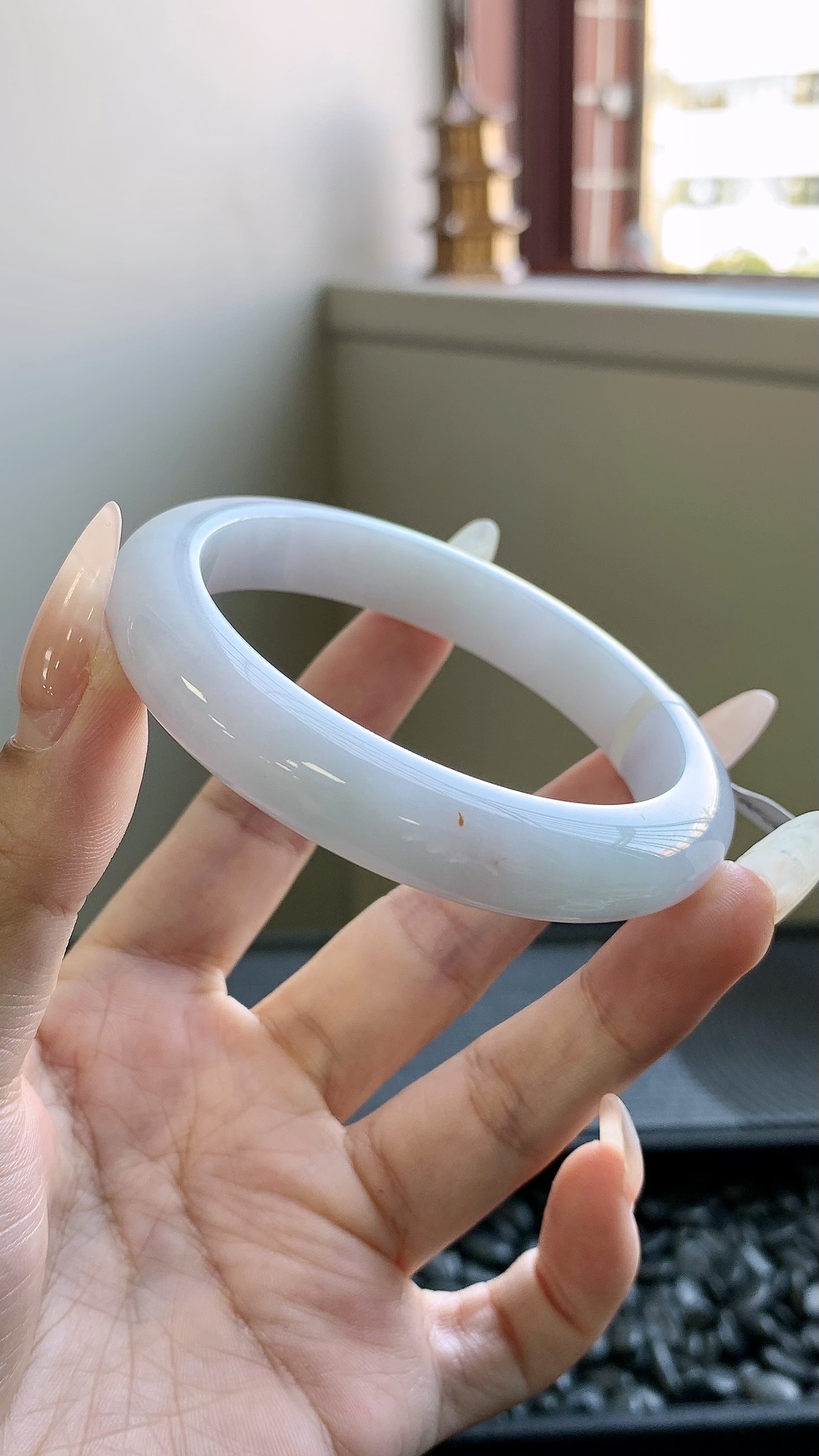 晴底洒金正圈手镯成品 A6107-20 尺寸：56-11-9