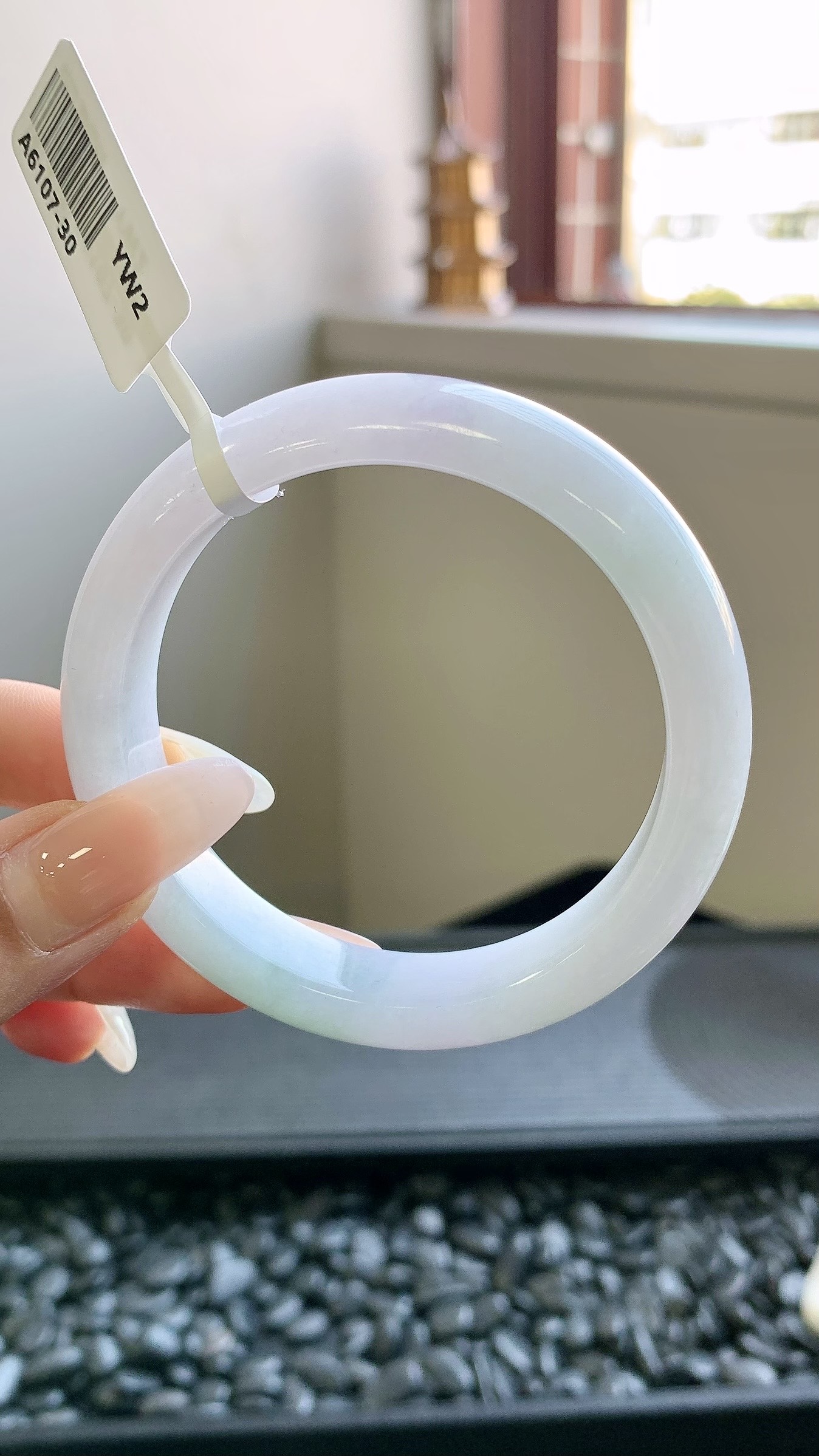 淡春彩正圈手镯成品 A6107-30 尺寸：52-12-8