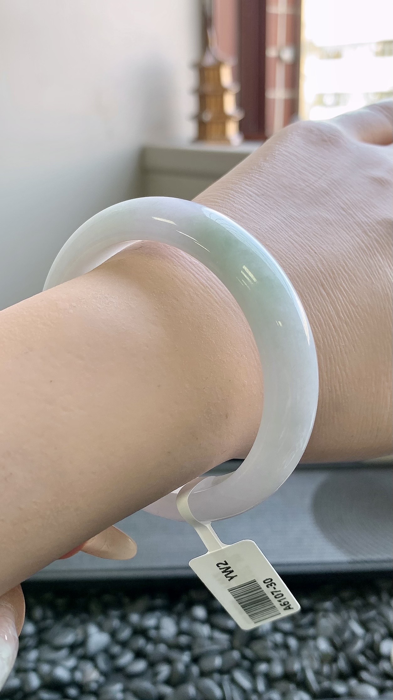 淡春彩正圈手镯成品 A6107-30 尺寸：52-12-8
