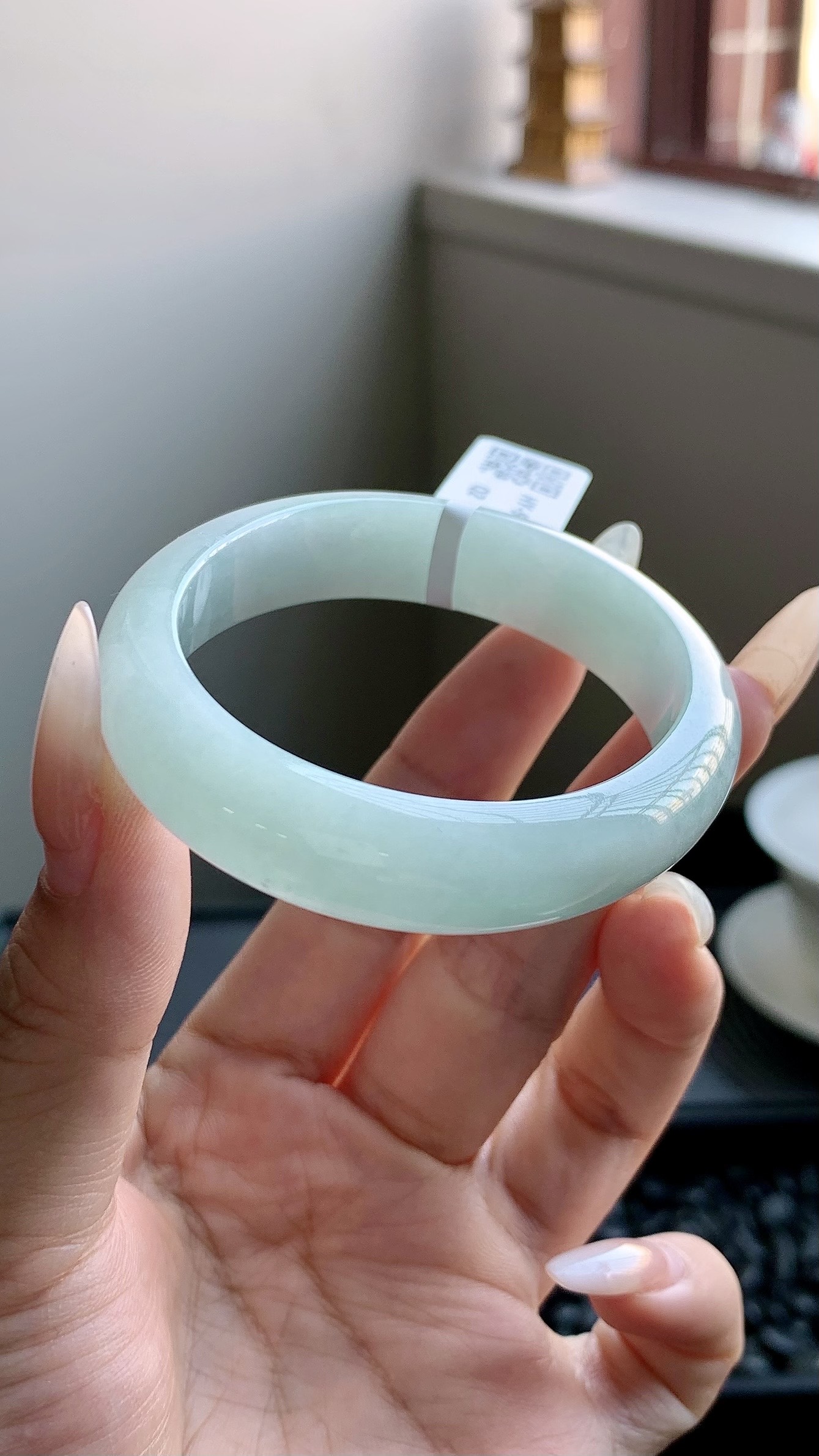 晴蓝贵妃手镯成品 HY-9100 尺寸：53-12-7