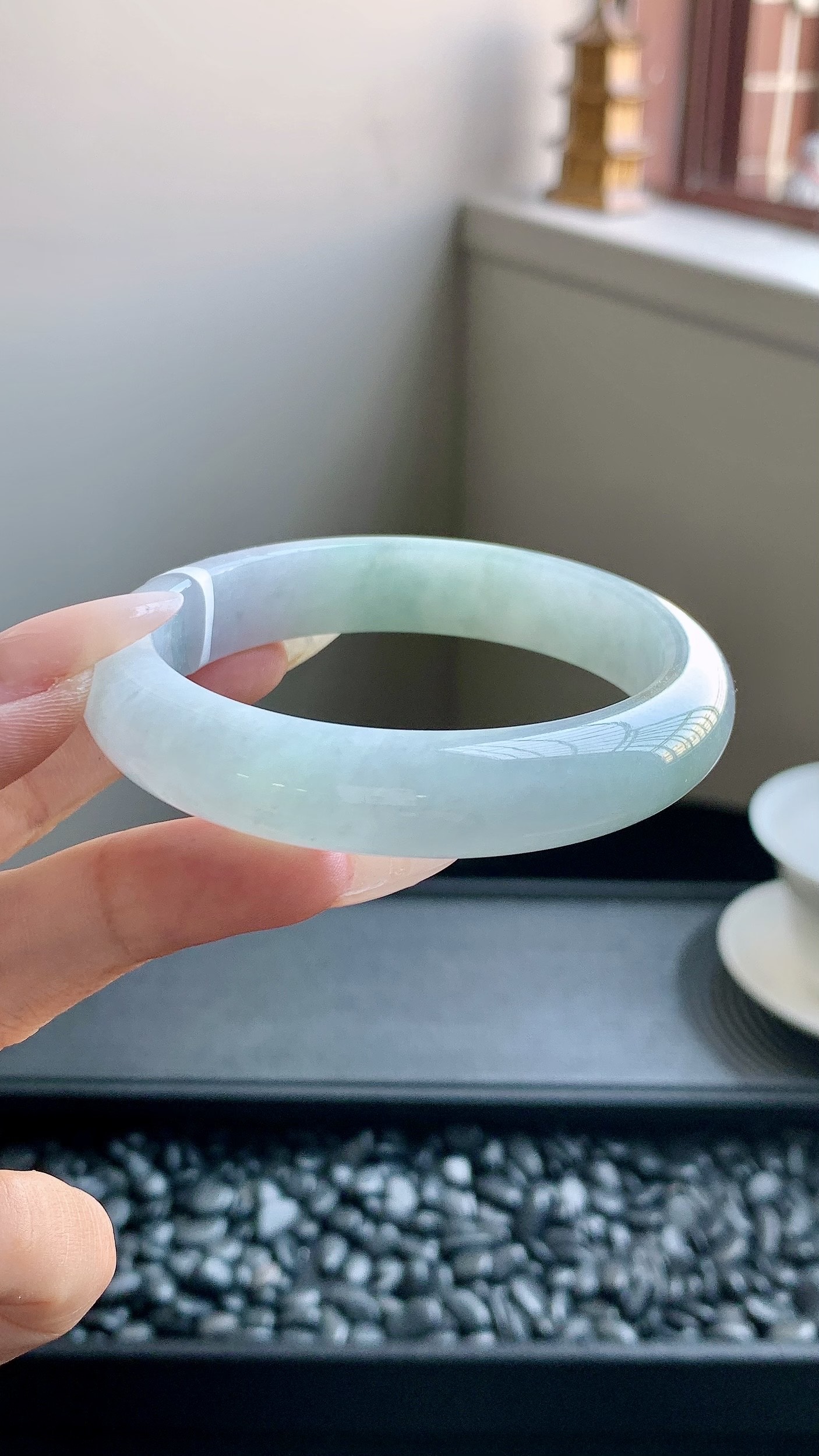 半山水正圈手镯成品 HYY-494 尺寸：56-12-8