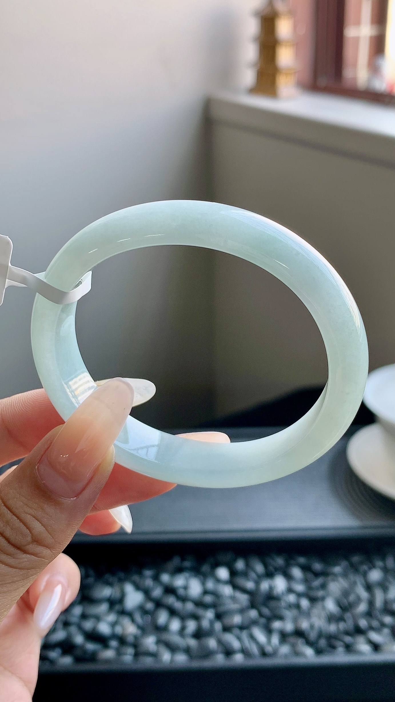 晴蓝贵妃手镯成品 HY-9100 尺寸：53-12-7