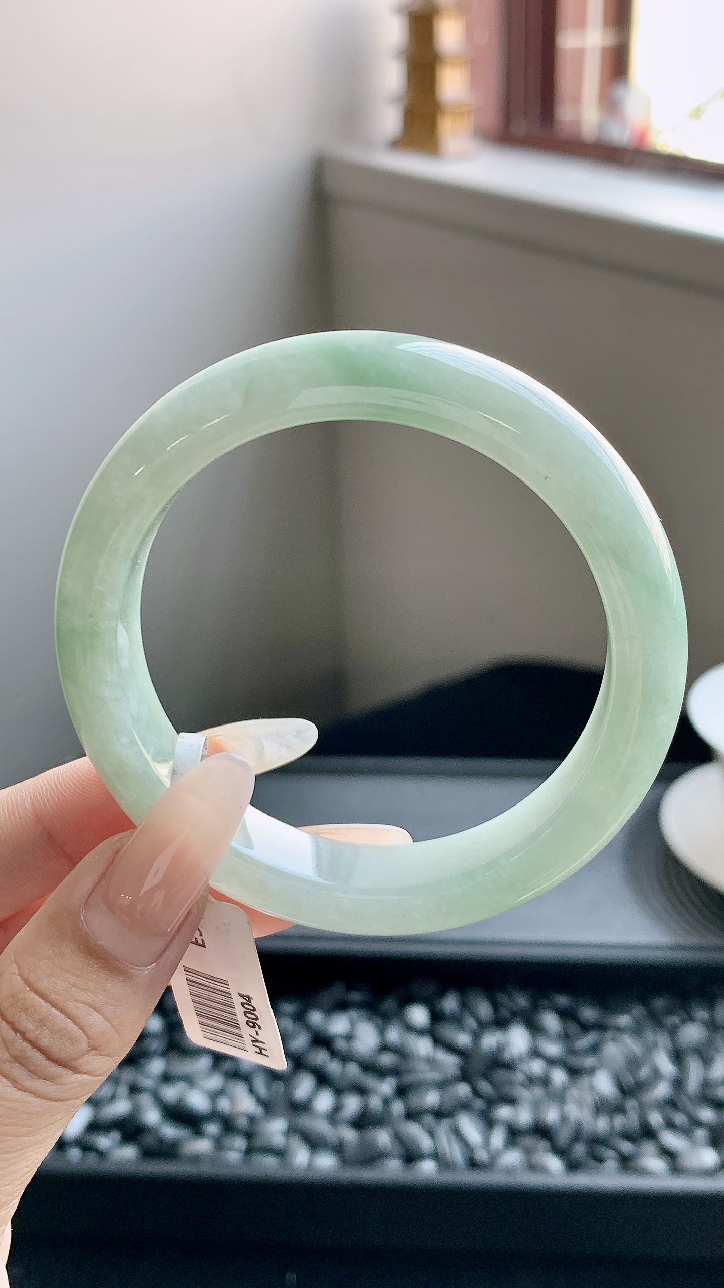 飘绿正圈手镯成品 HY-9004 尺寸：54-12-8.5