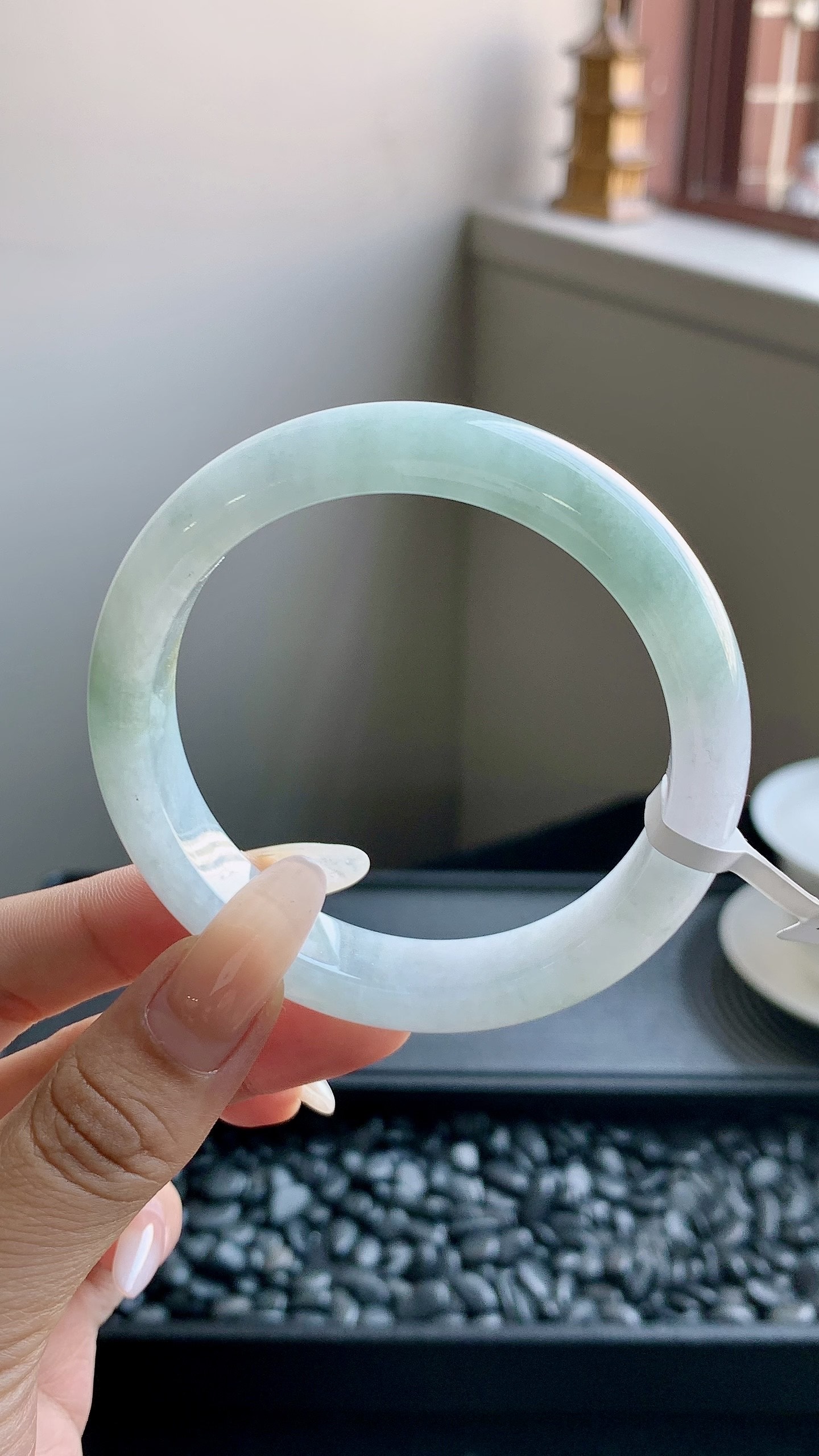 半山水正圈手镯成品 HYY-494 尺寸：56-12-8